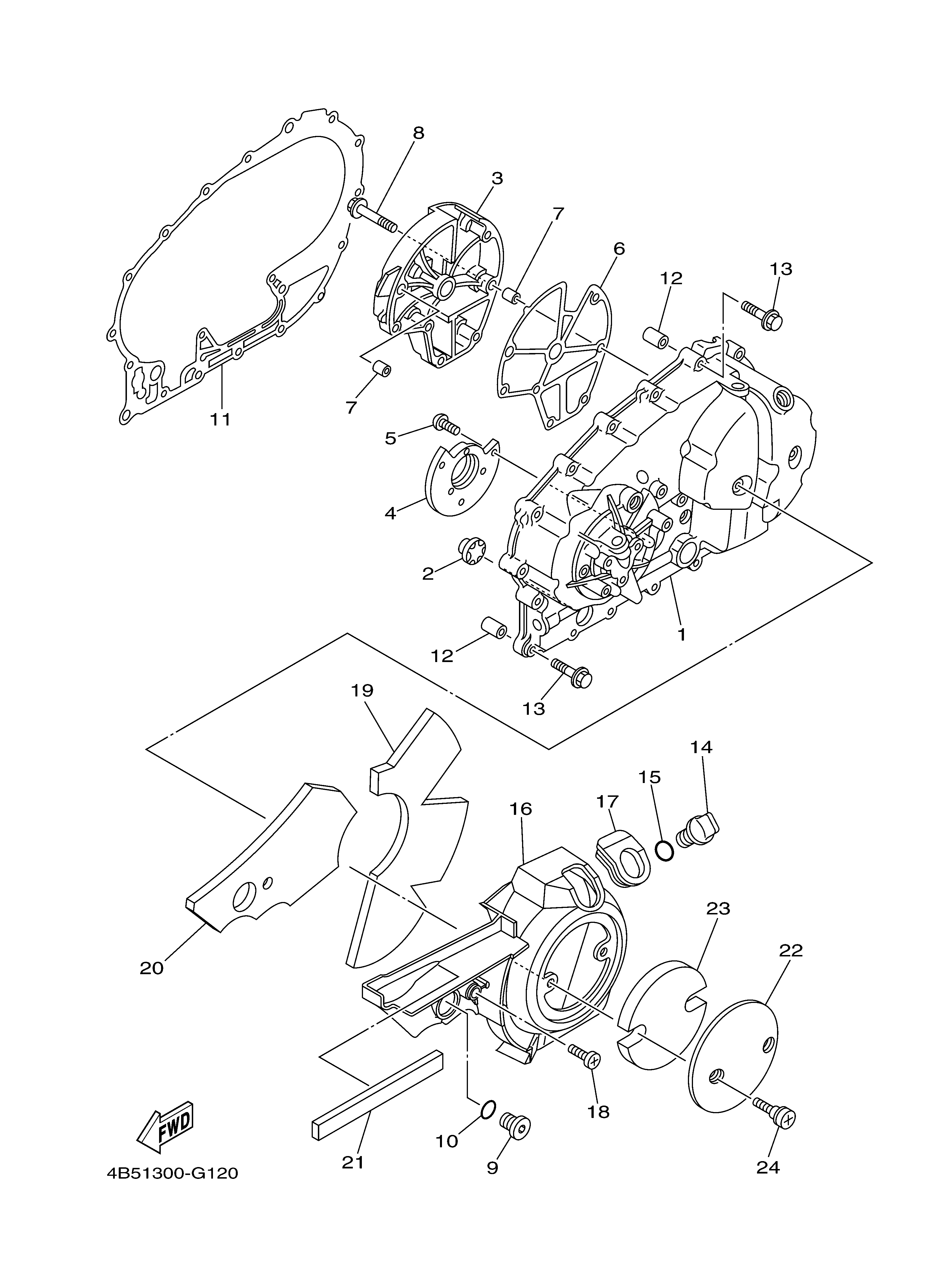 CRANKCASE COVER 1 Exploded diagrams