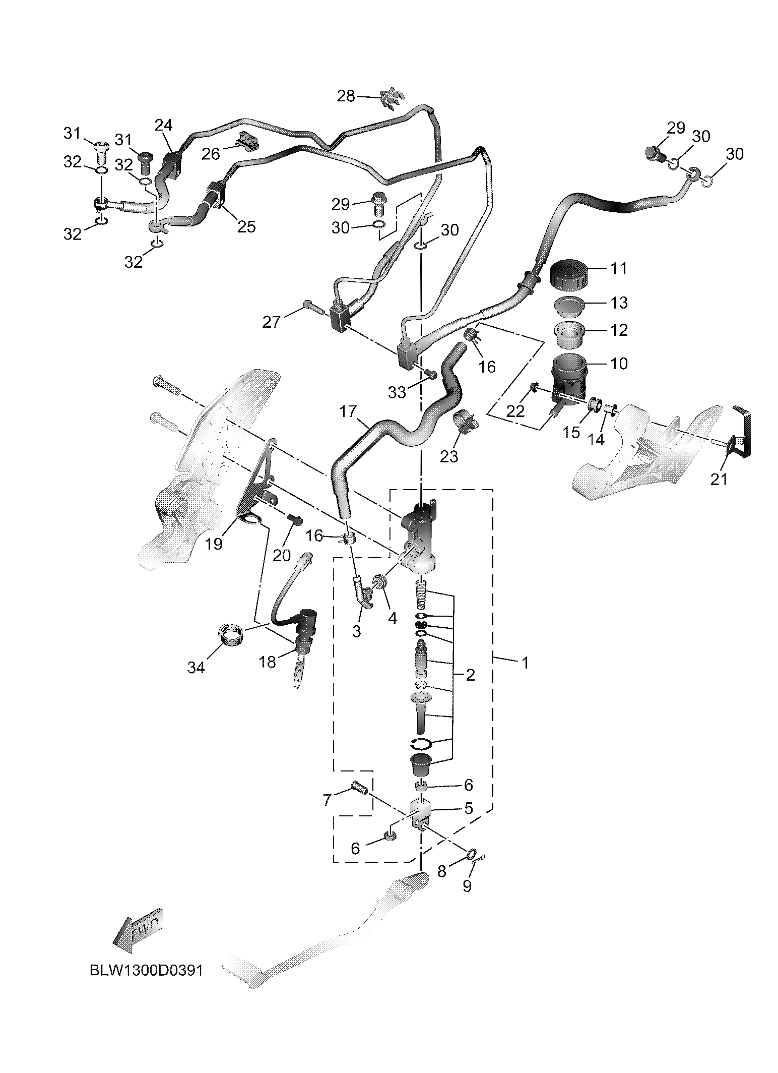 REAR MASTER CYLINDER Despieces