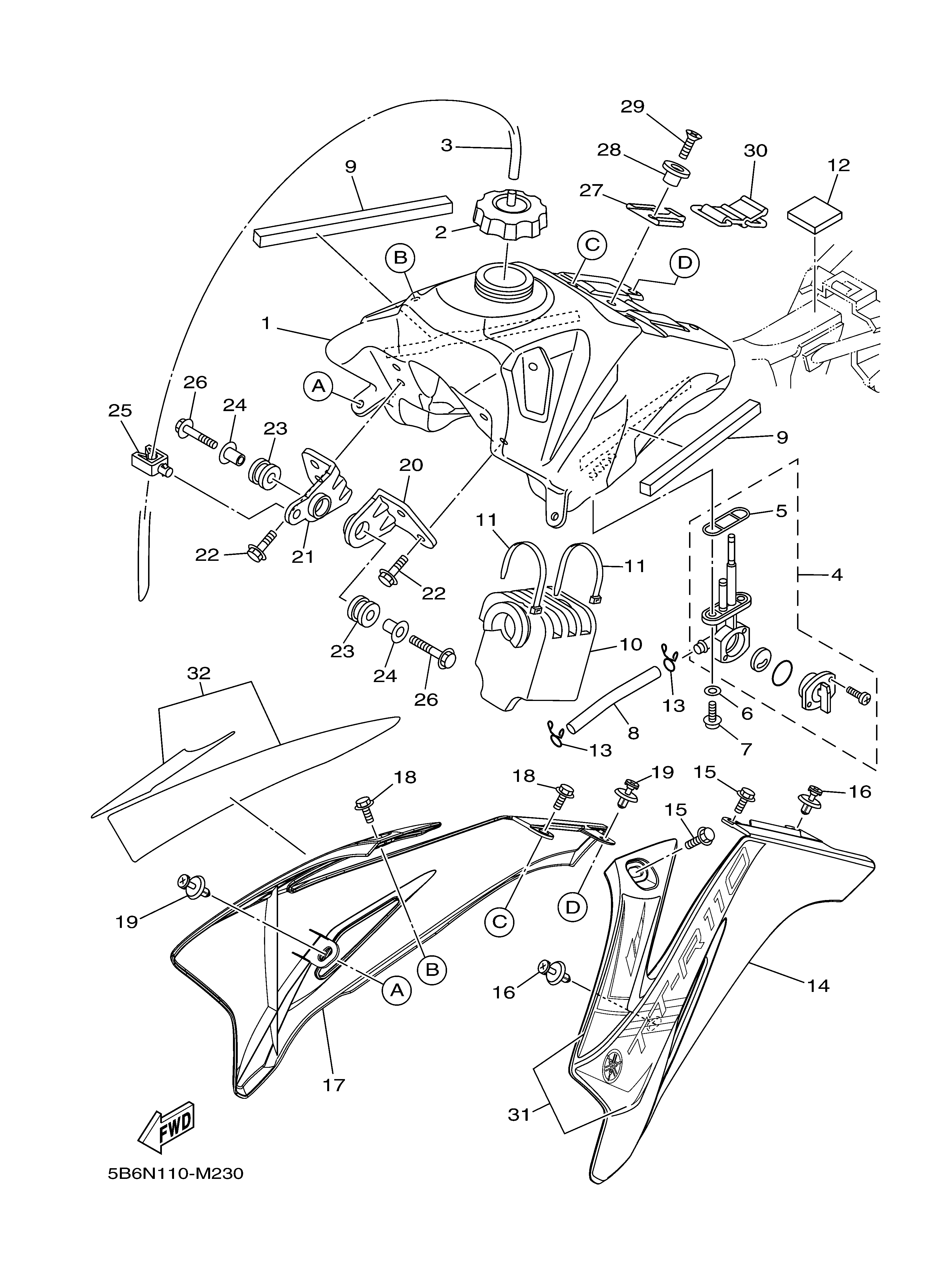 FUEL TANK Diagram terurai
