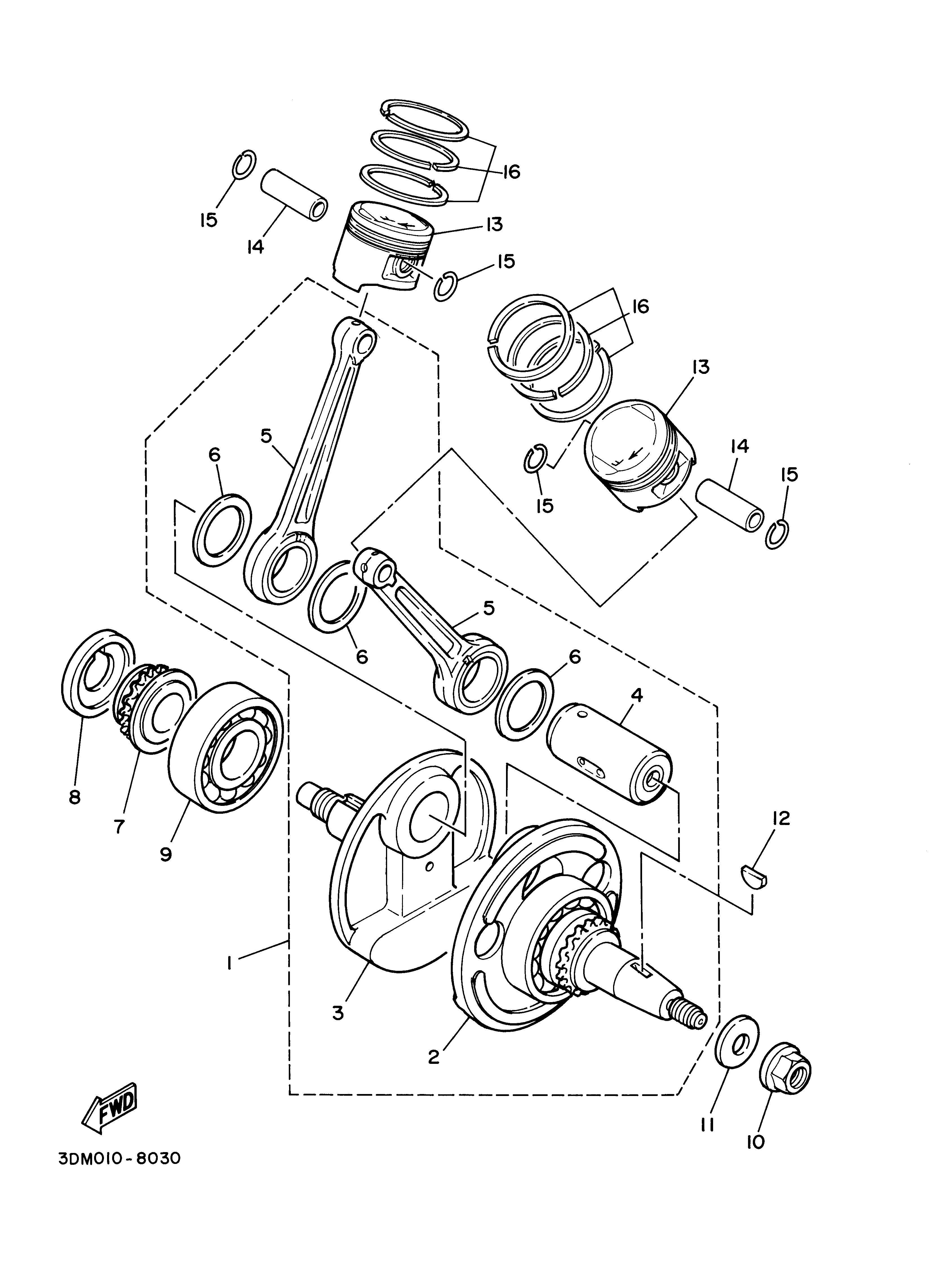 CRANKSHAFT PISTON Exploded diagrams