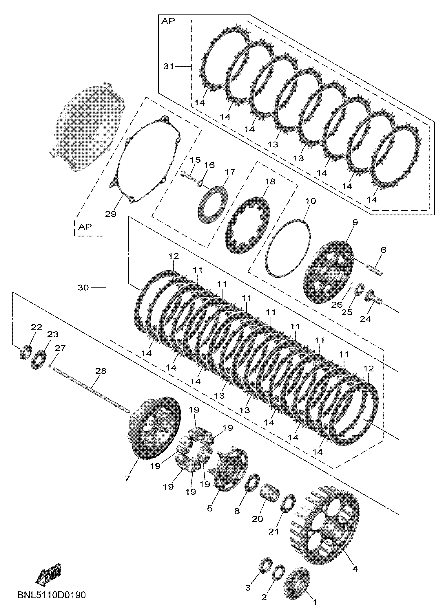 CLUTCH ภาพแยกชิ้นส่วน