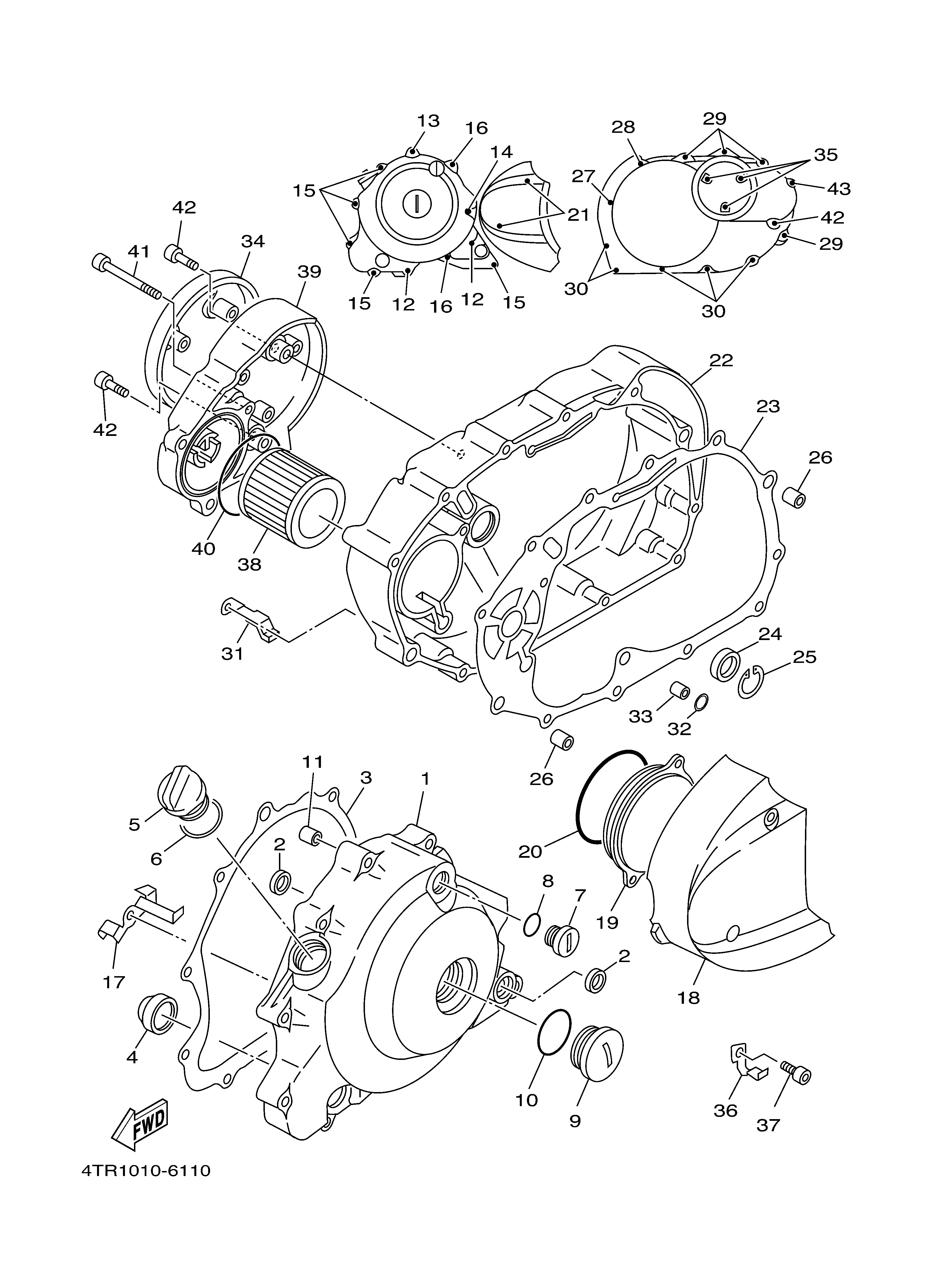 CRANKCASE COVER 1 Vistas explodidas