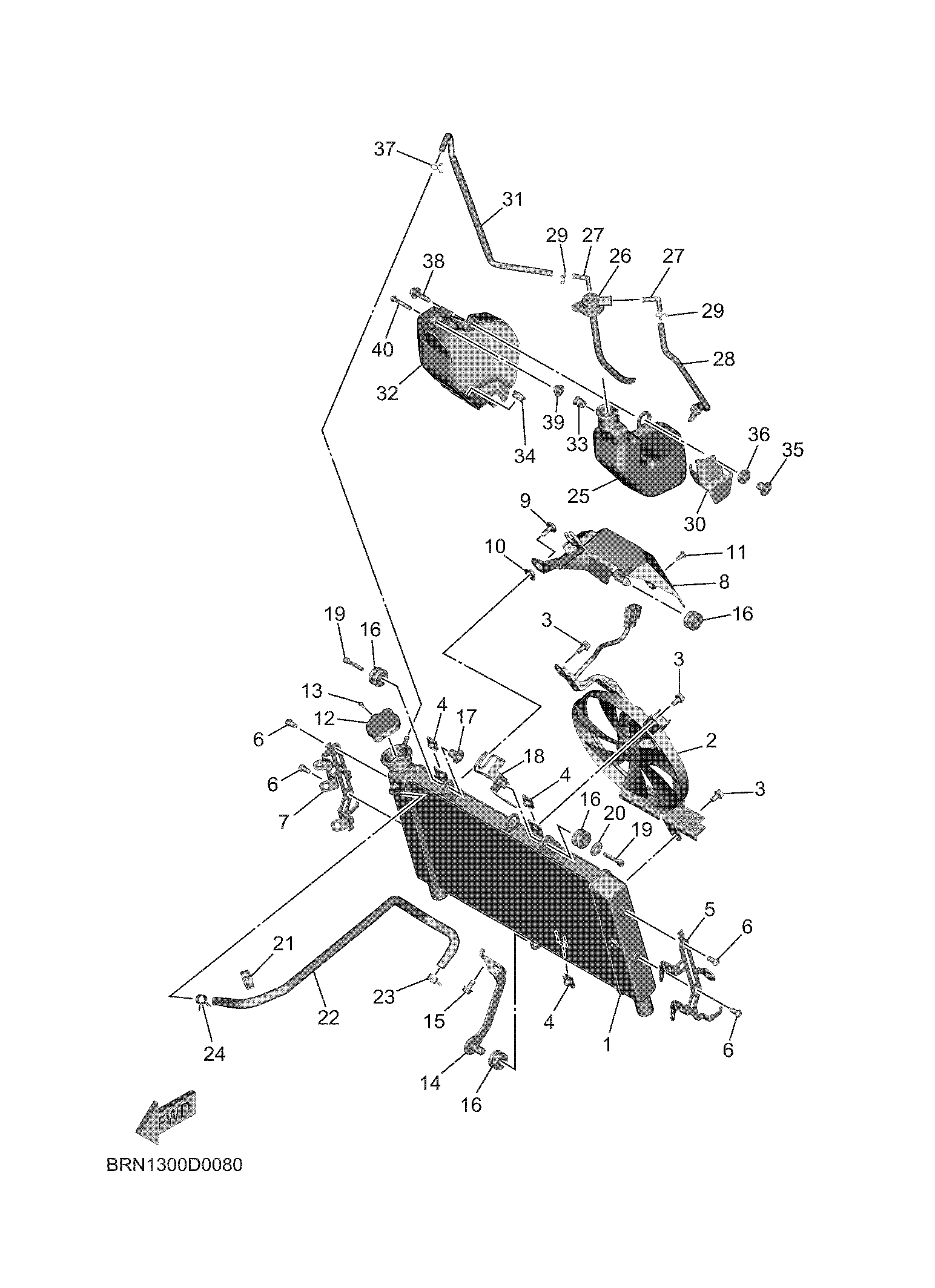 RADIATOR & HOSE Diagram terurai