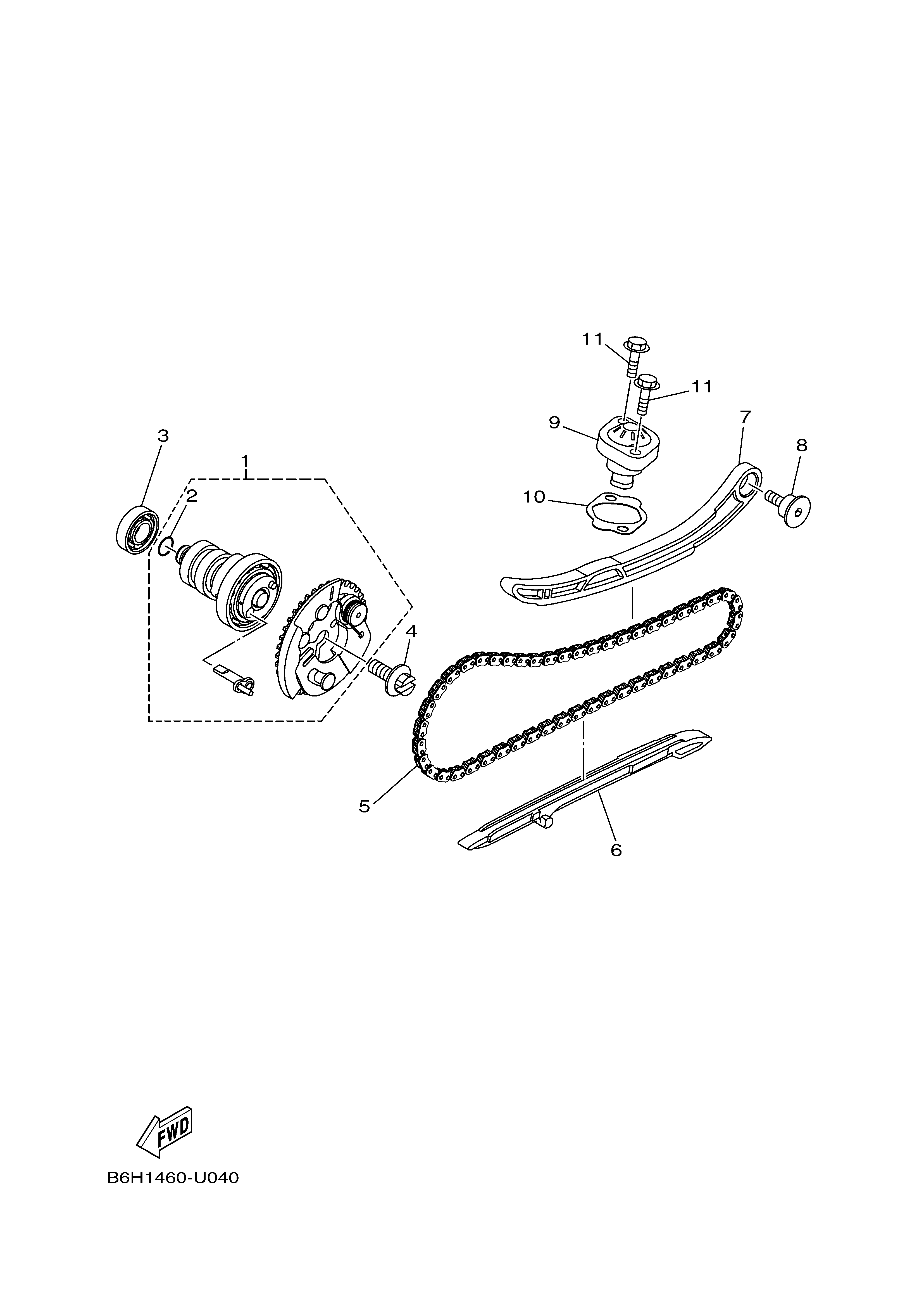 CAMSHAFT & CHAIN Sơ đồ tách chi tiết