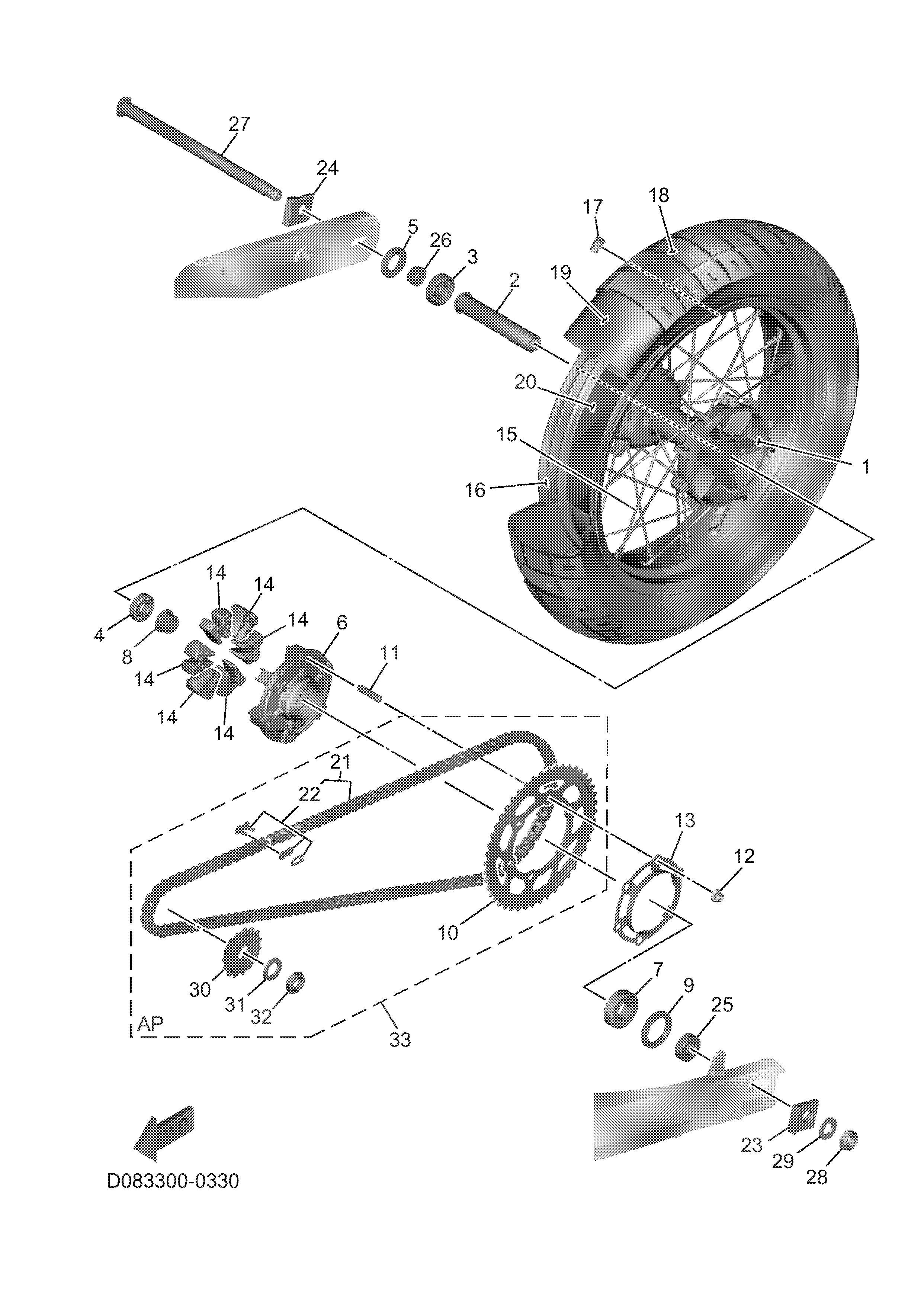 REAR WHEEL ภาพแยกชิ้นส่วน