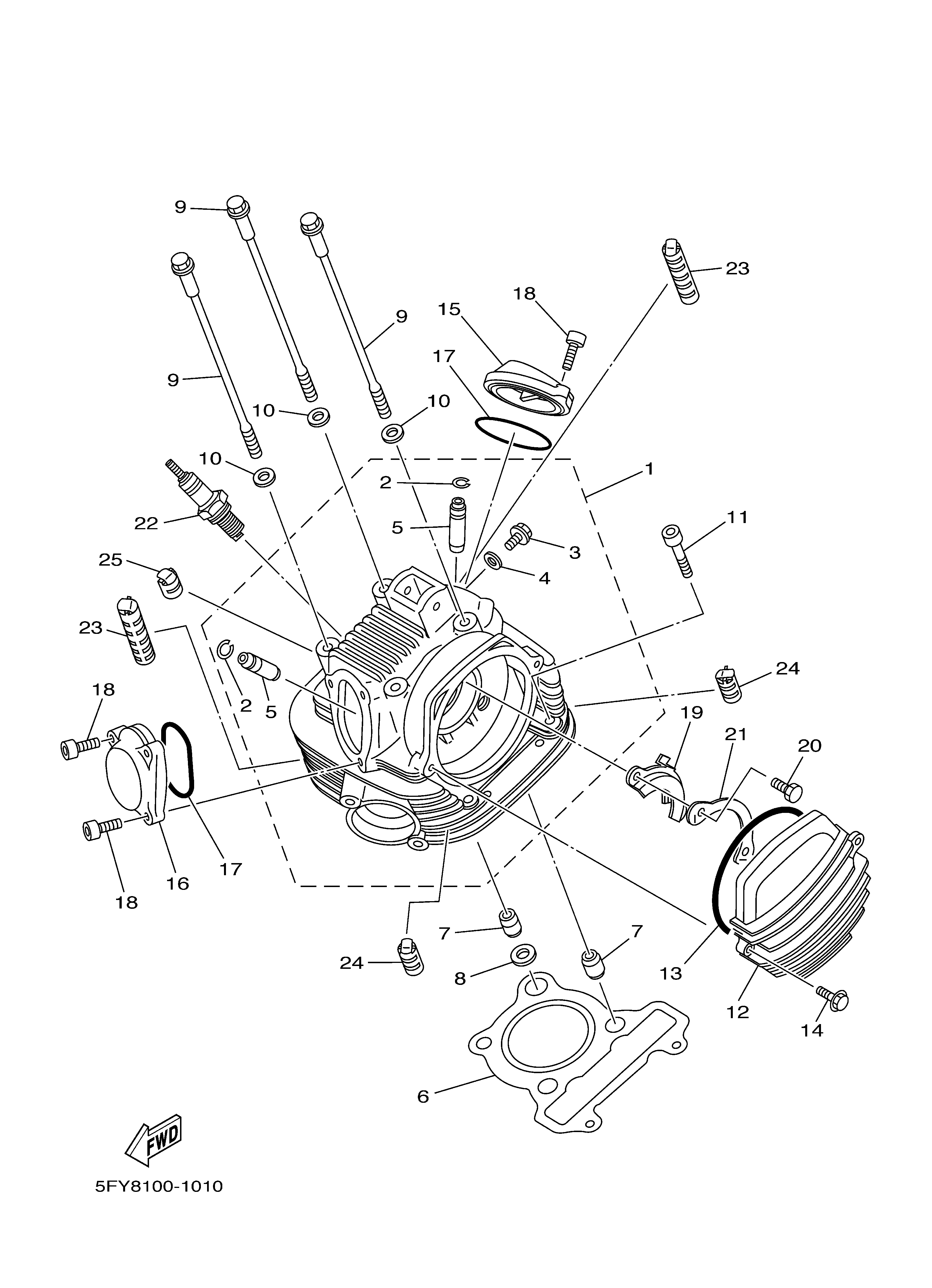 CYLINDER HEAD Diagram terurai