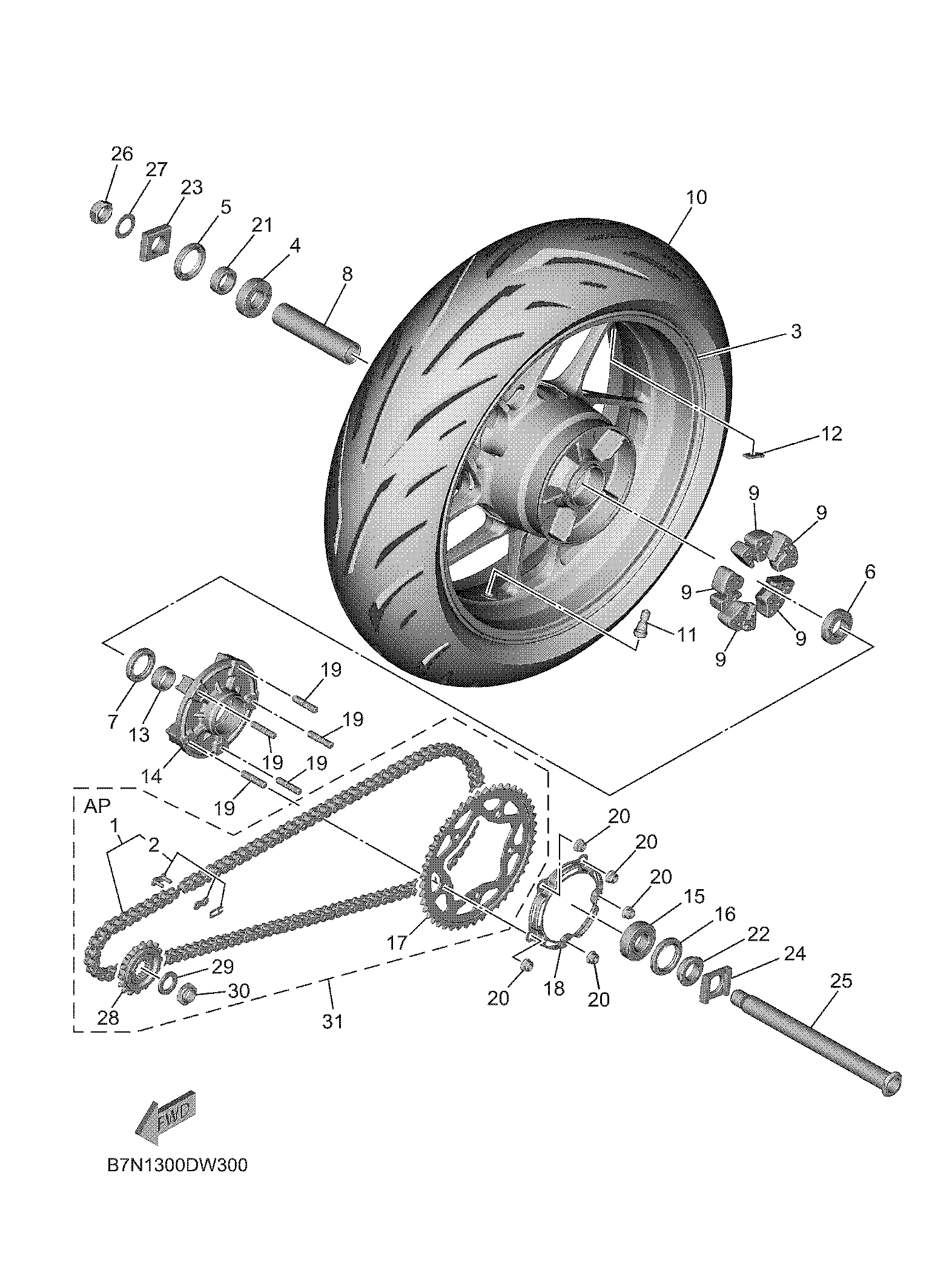 REAR WHEEL ภาพแยกชิ้นส่วน