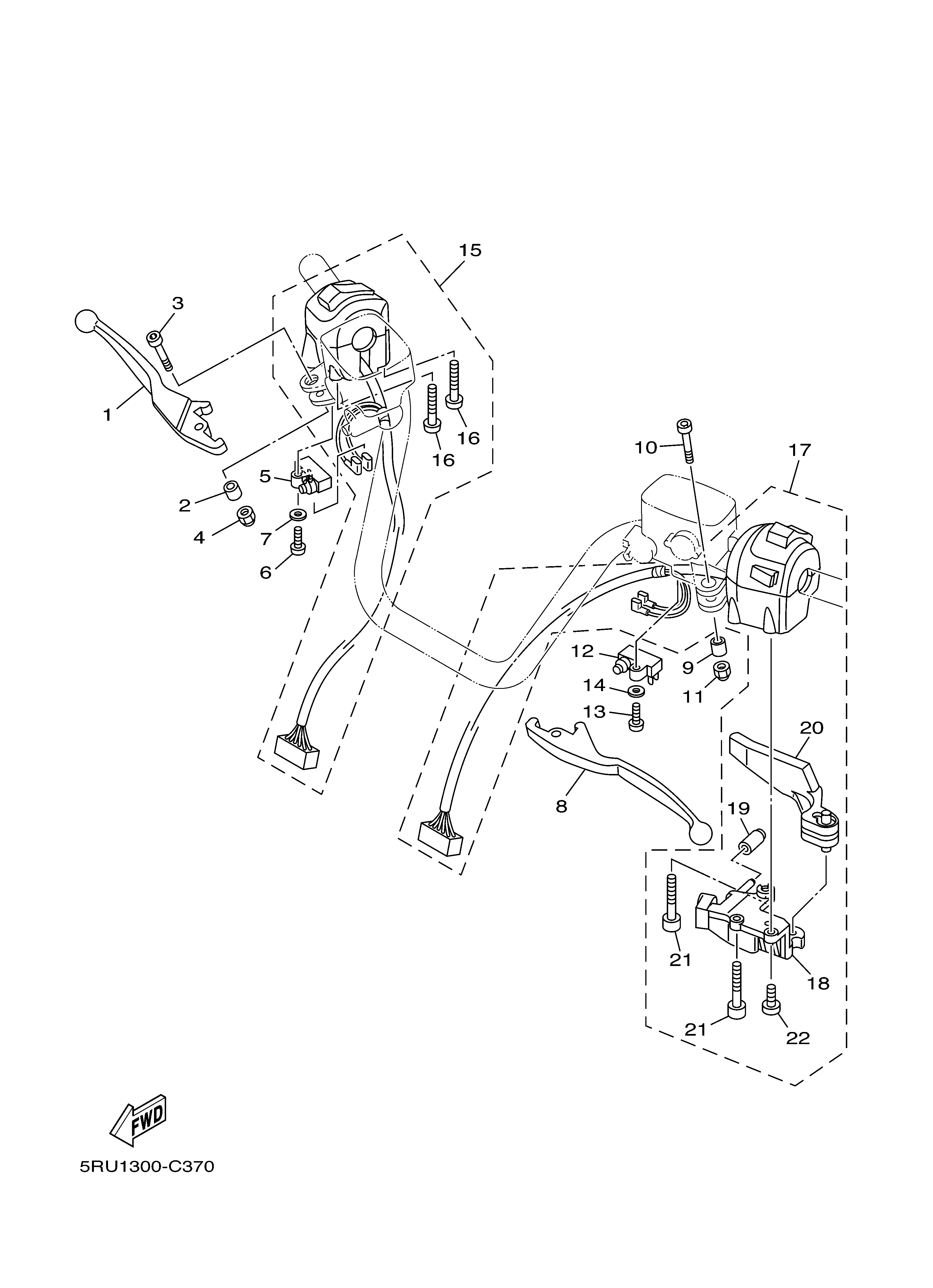 HANDLE SWITCH LEVER Diagram terurai
