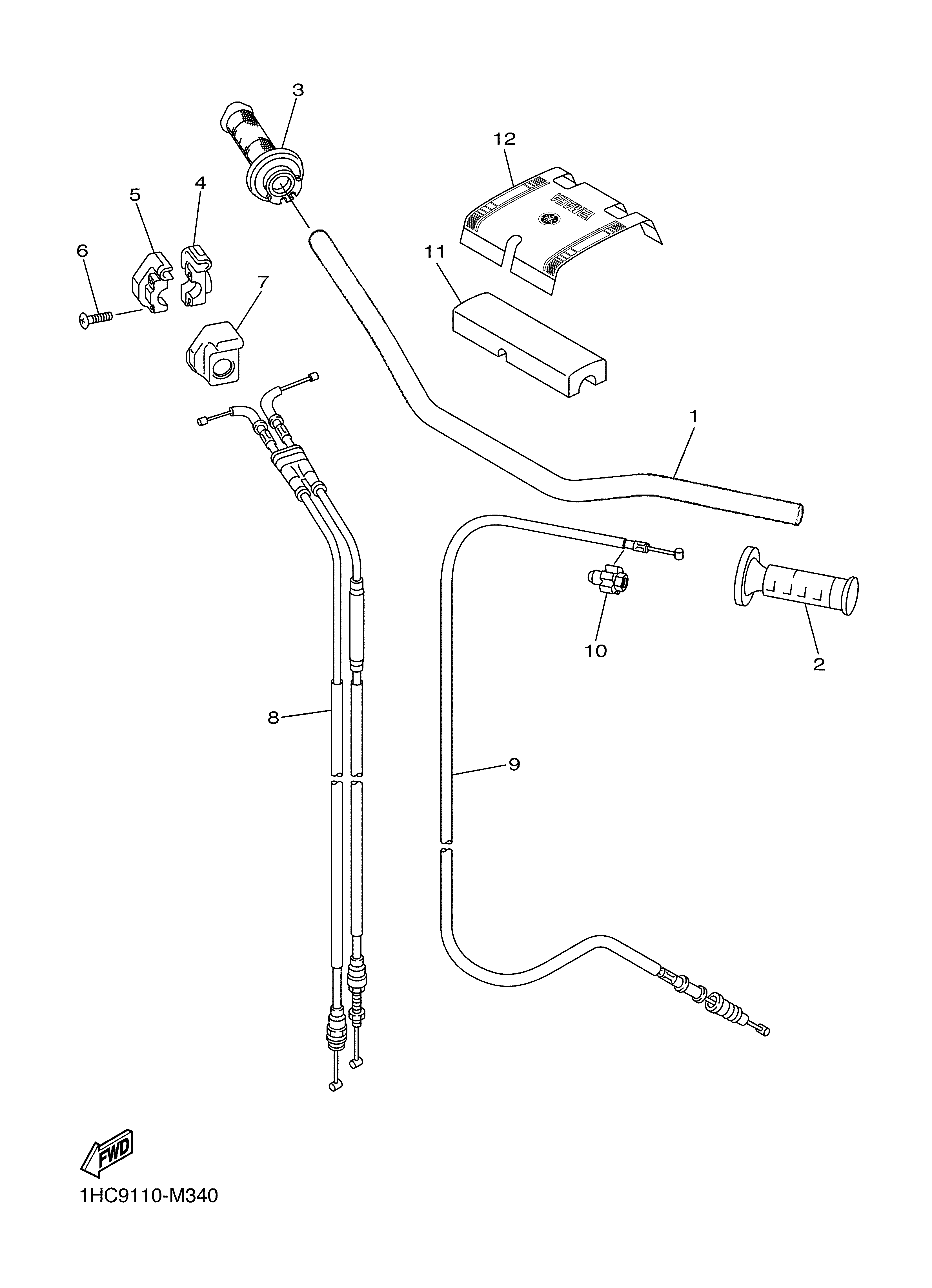 STEERING HANDLE CABLE ภาพแยกชิ้นส่วน