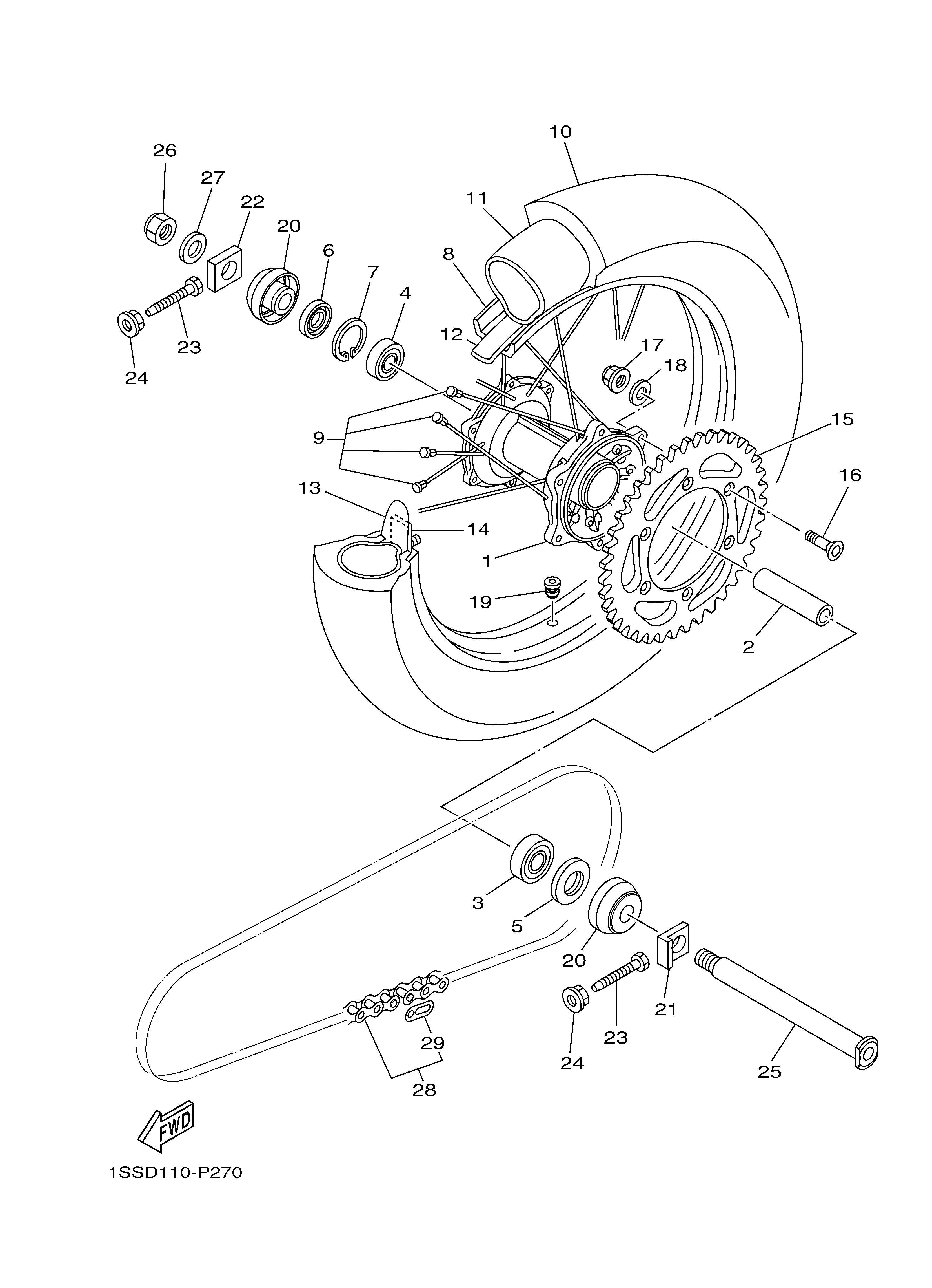 REAR WHEEL Exploded diagrams