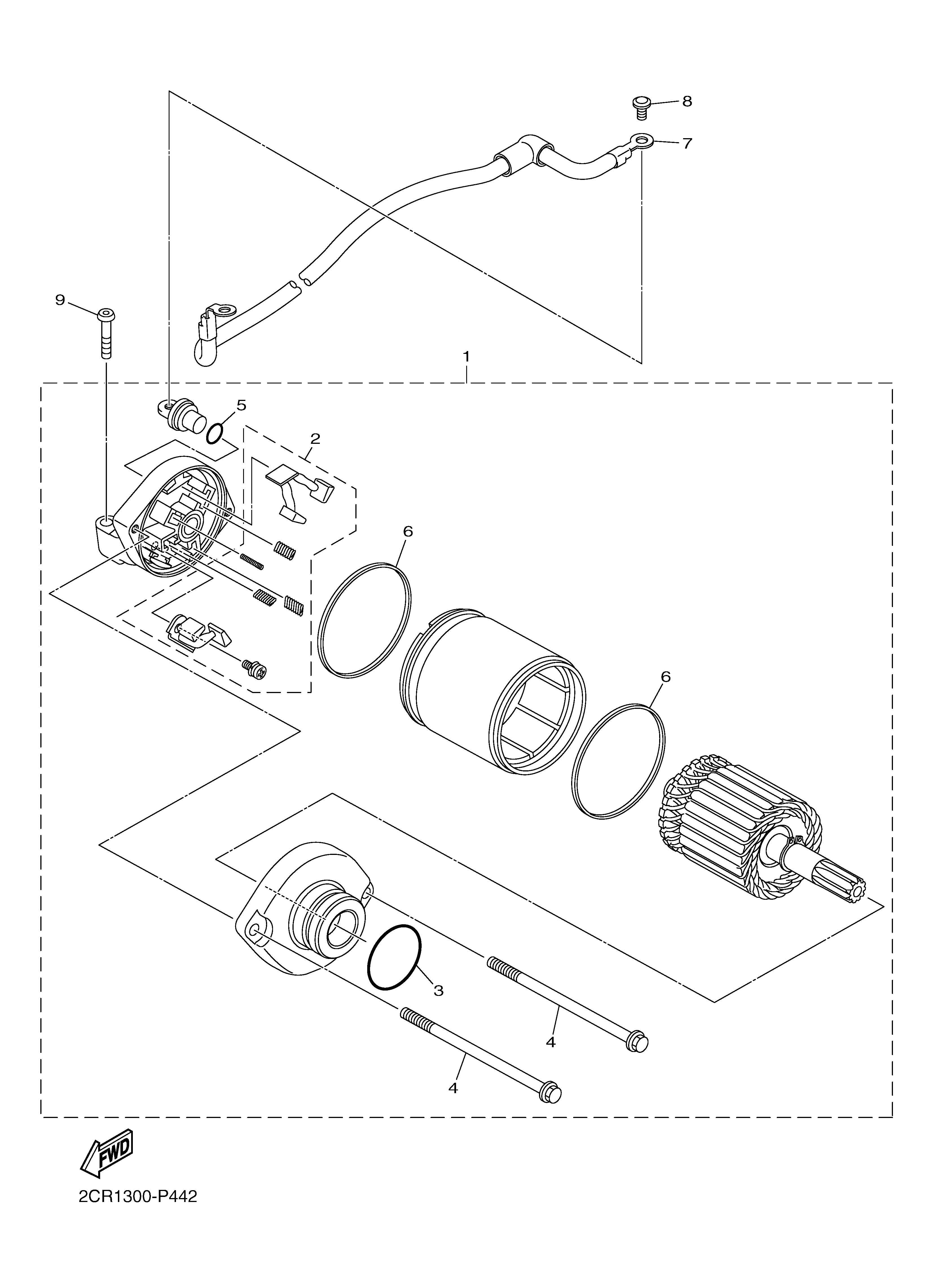 STARTING MOTOR ภาพแยกชิ้นส่วน