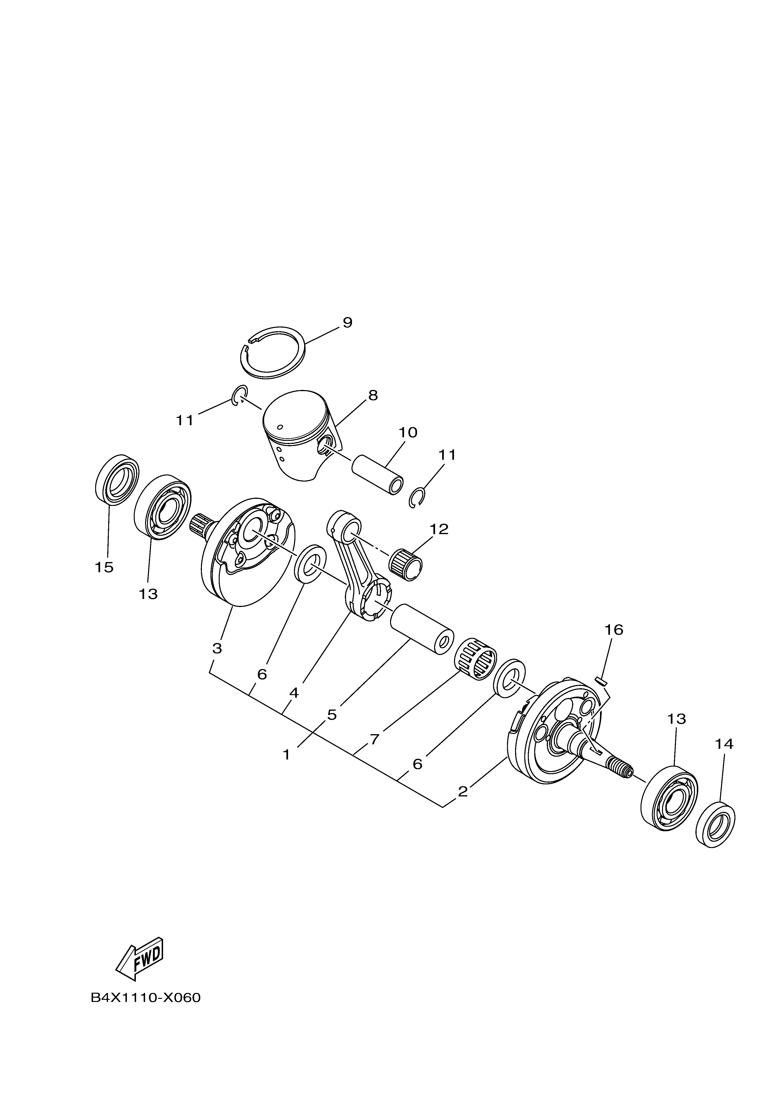 CRANKSHAFT & PISTON ภาพแยกชิ้นส่วน