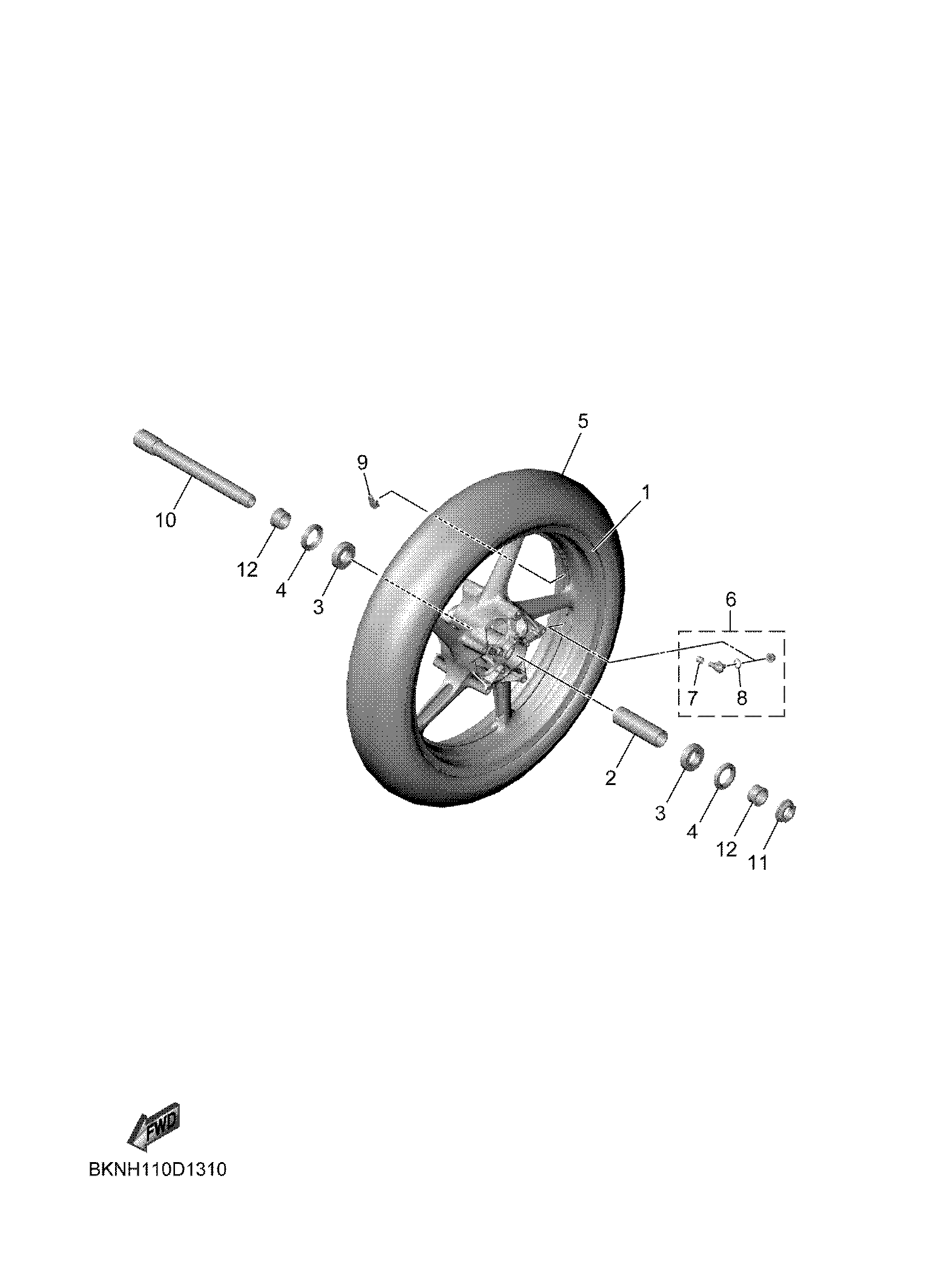 FRONT WHEEL Sơ đồ tách chi tiết