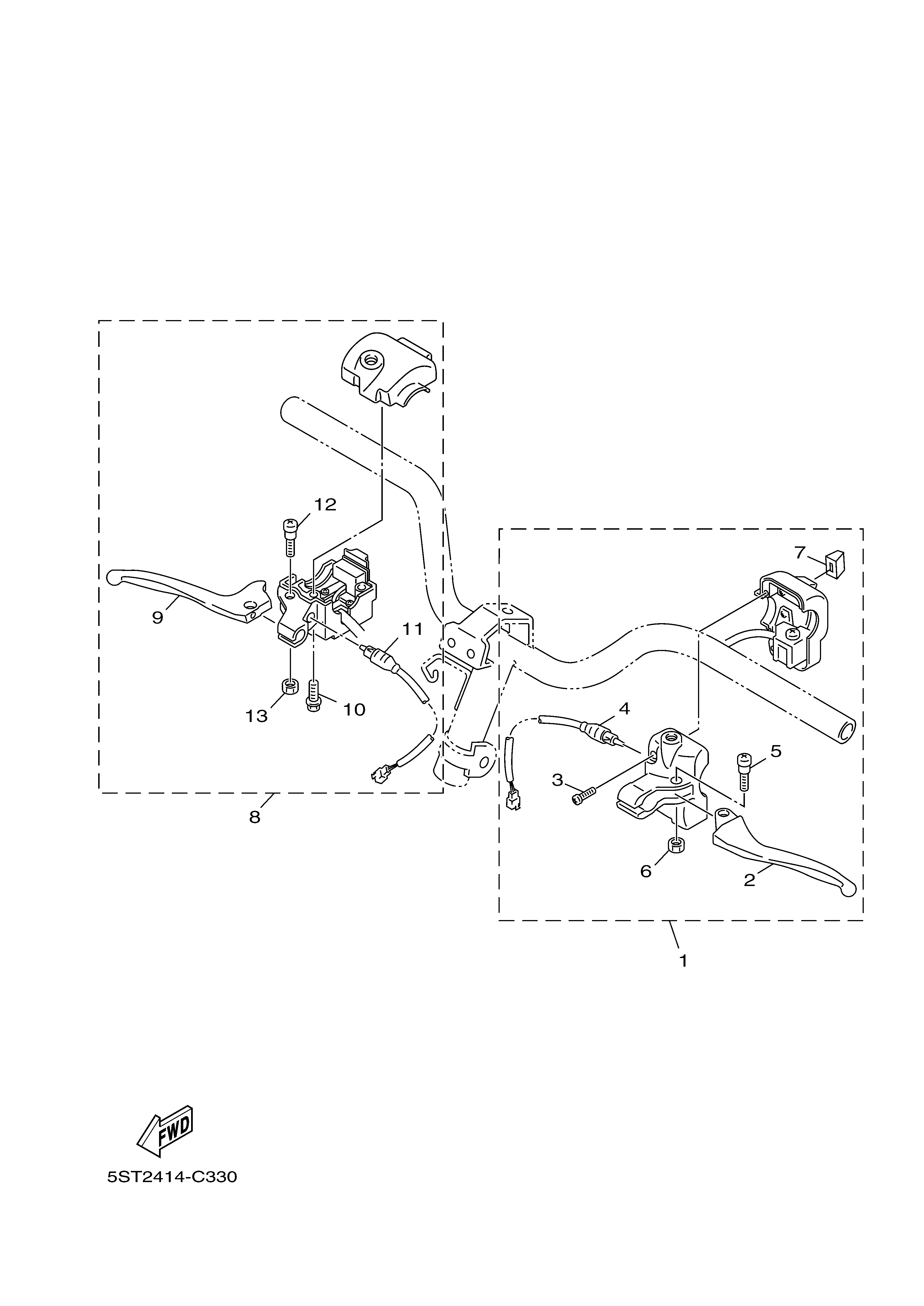 HANDLE SWITCH LEVER Diagram terurai