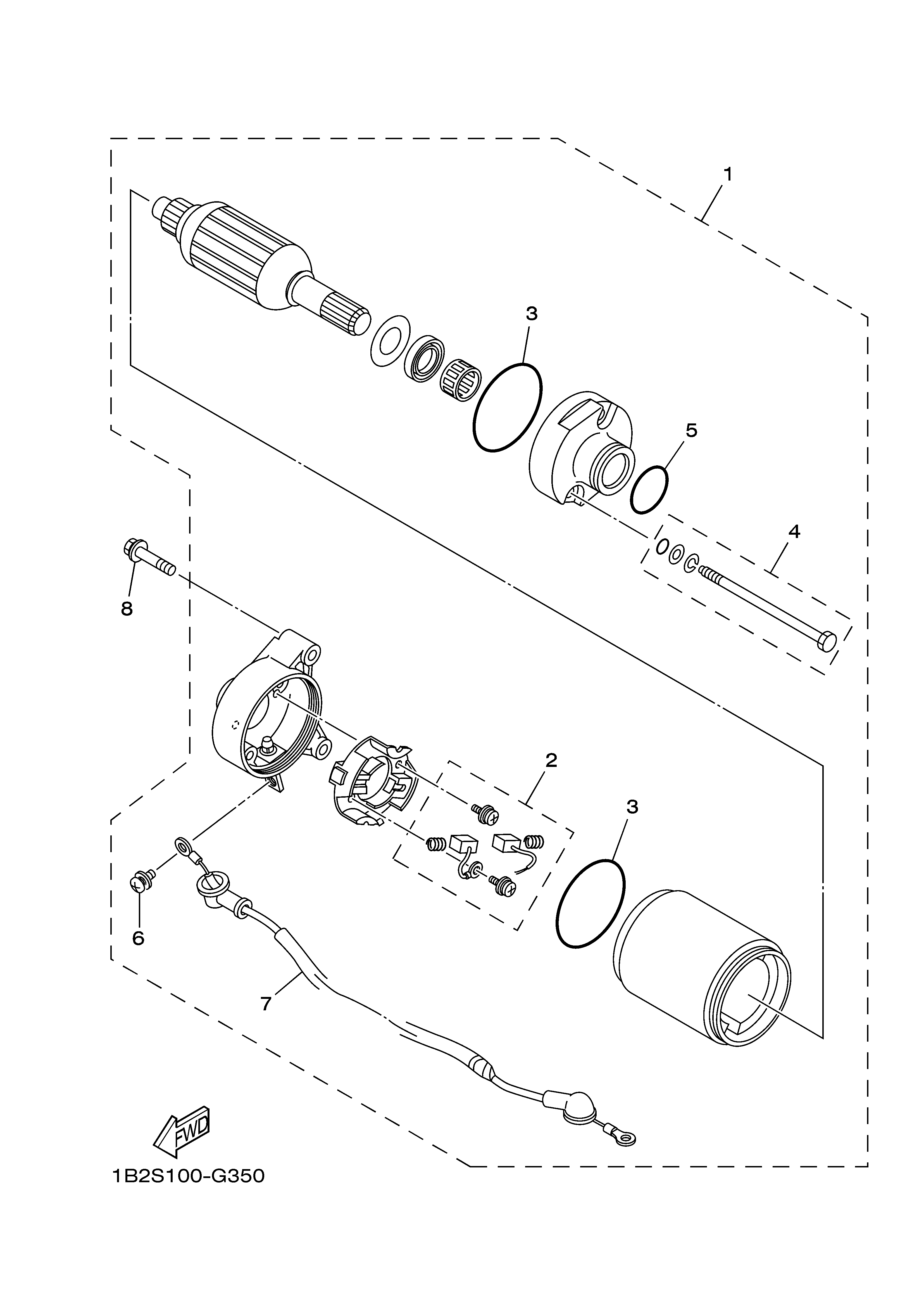 STARTING MOTOR ภาพแยกชิ้นส่วน