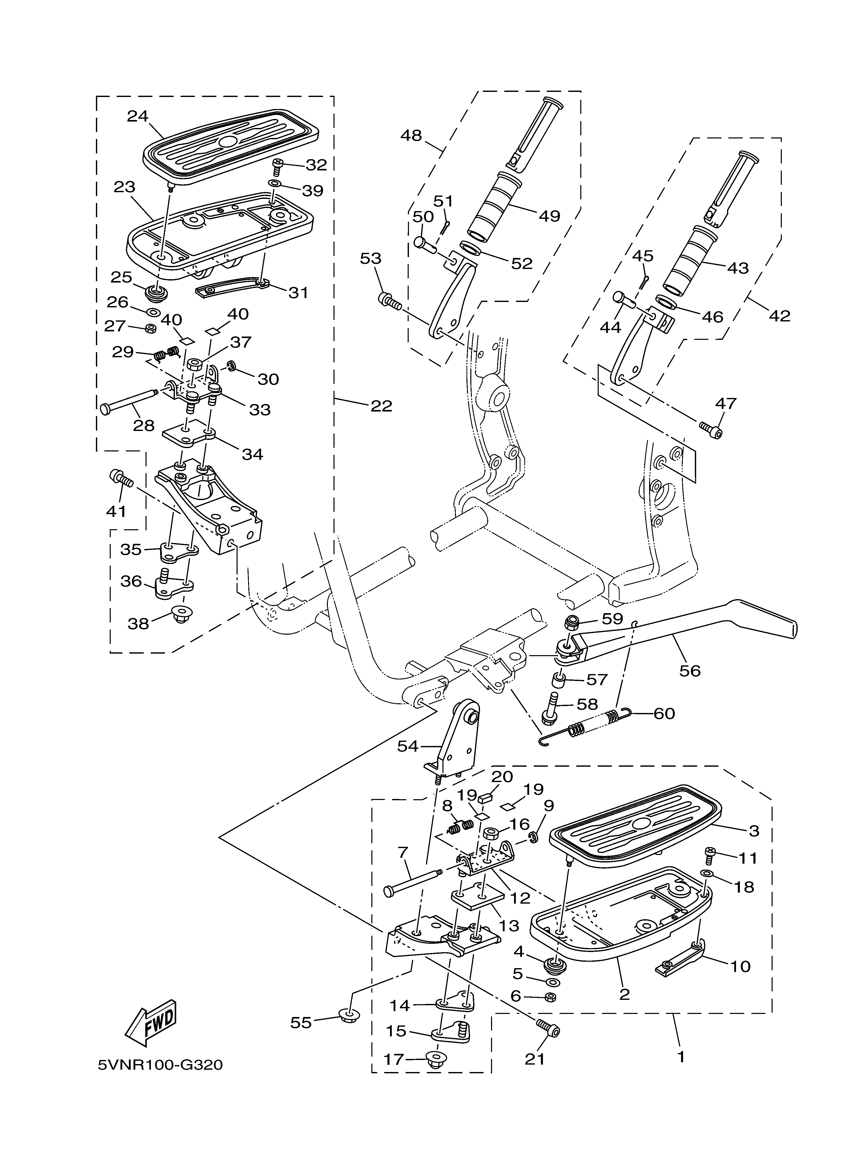 STAND FOOTREST Sơ đồ tách chi tiết