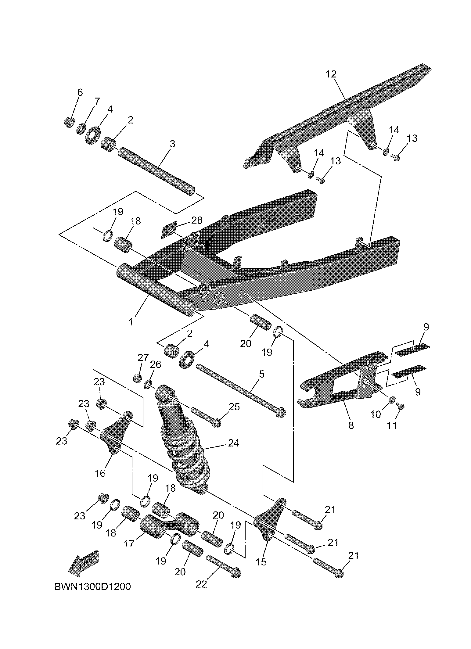 REAR ARM & SUSPENSION Vistas explodidas