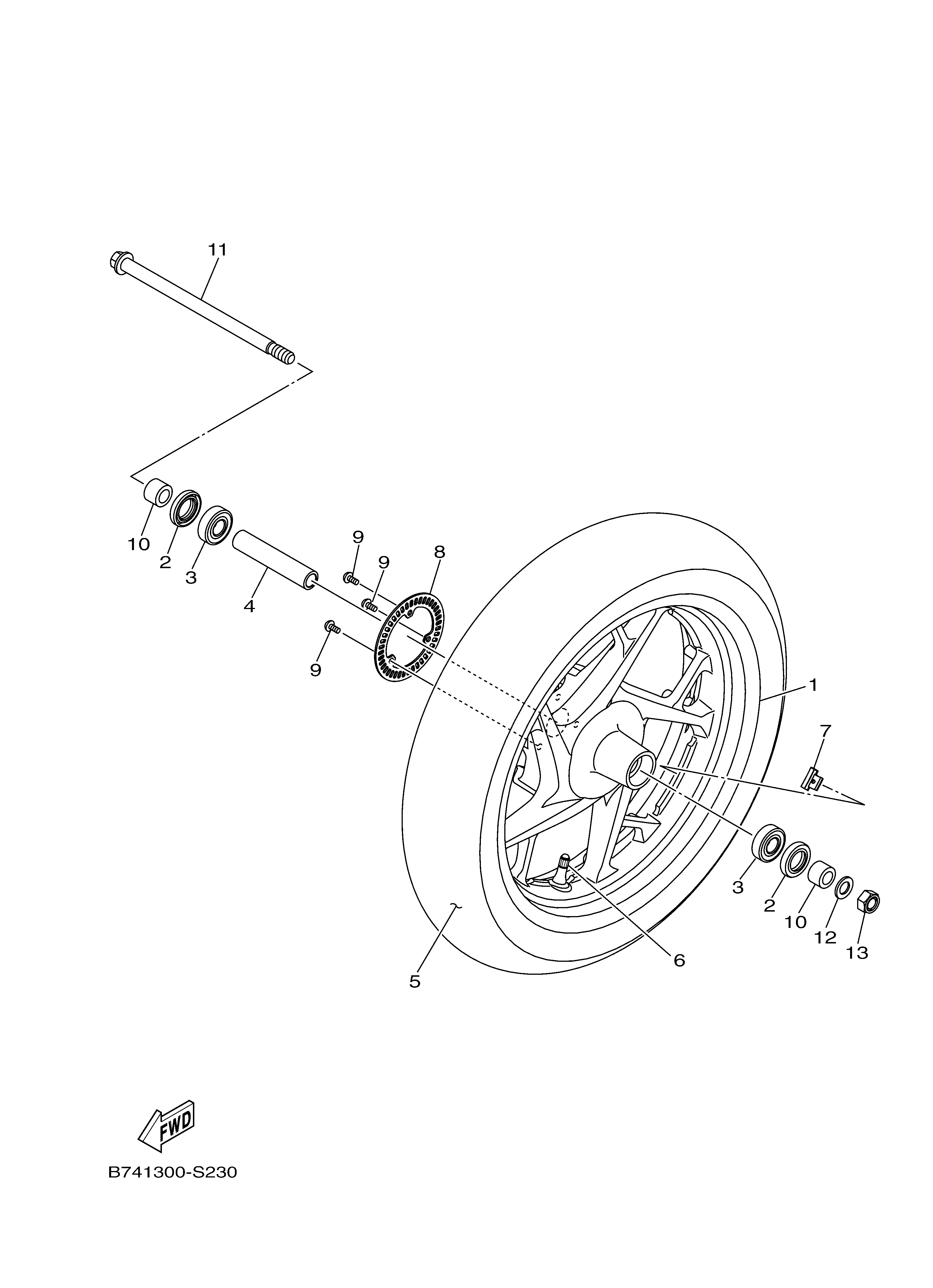 FRONT WHEEL ภาพแยกชิ้นส่วน