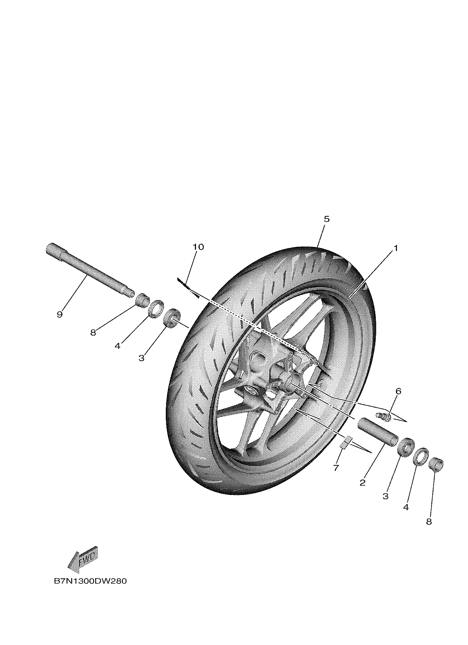 FRONT WHEEL ภาพแยกชิ้นส่วน