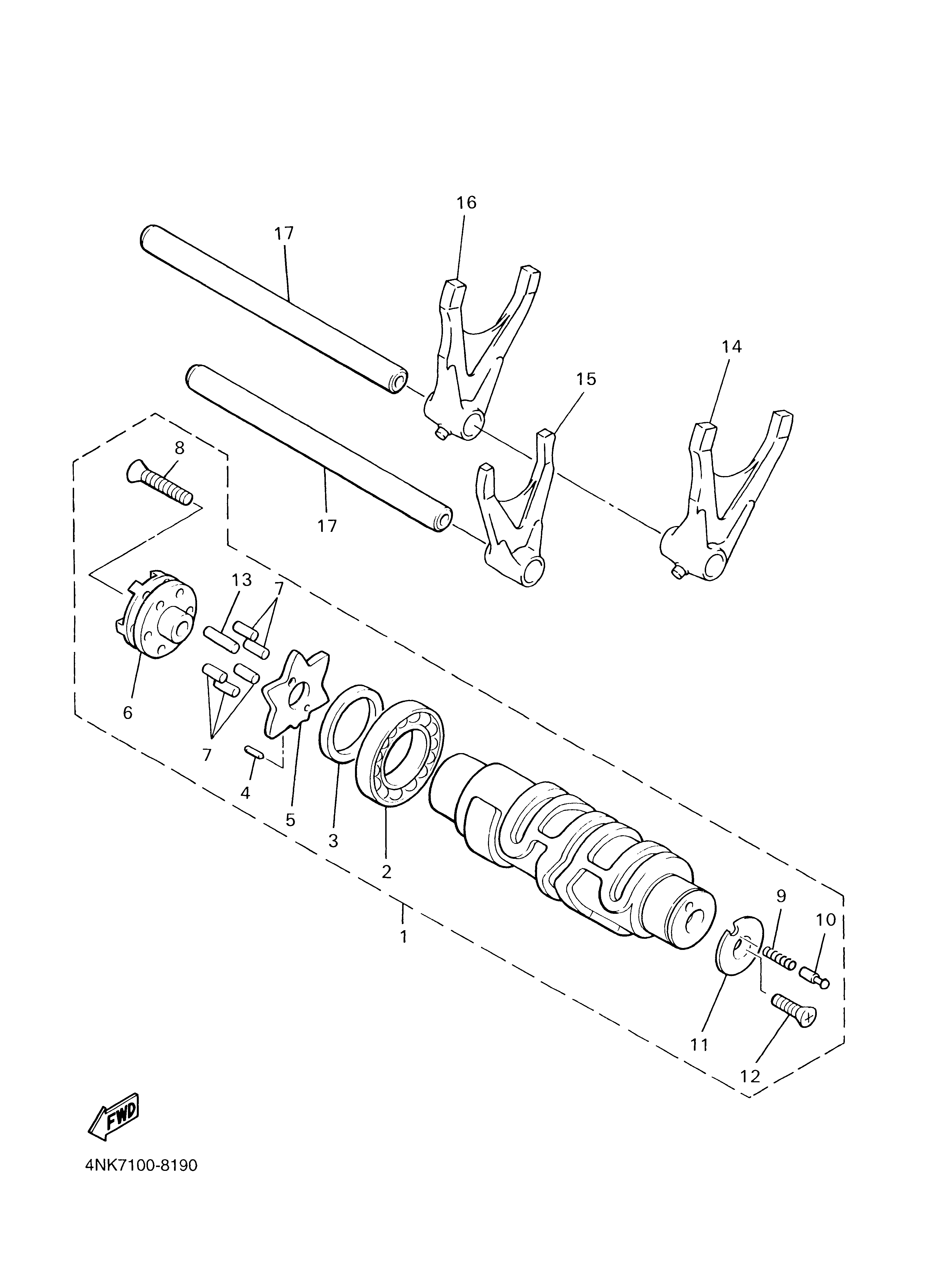 SHIFT CAM FORK 爆炸图