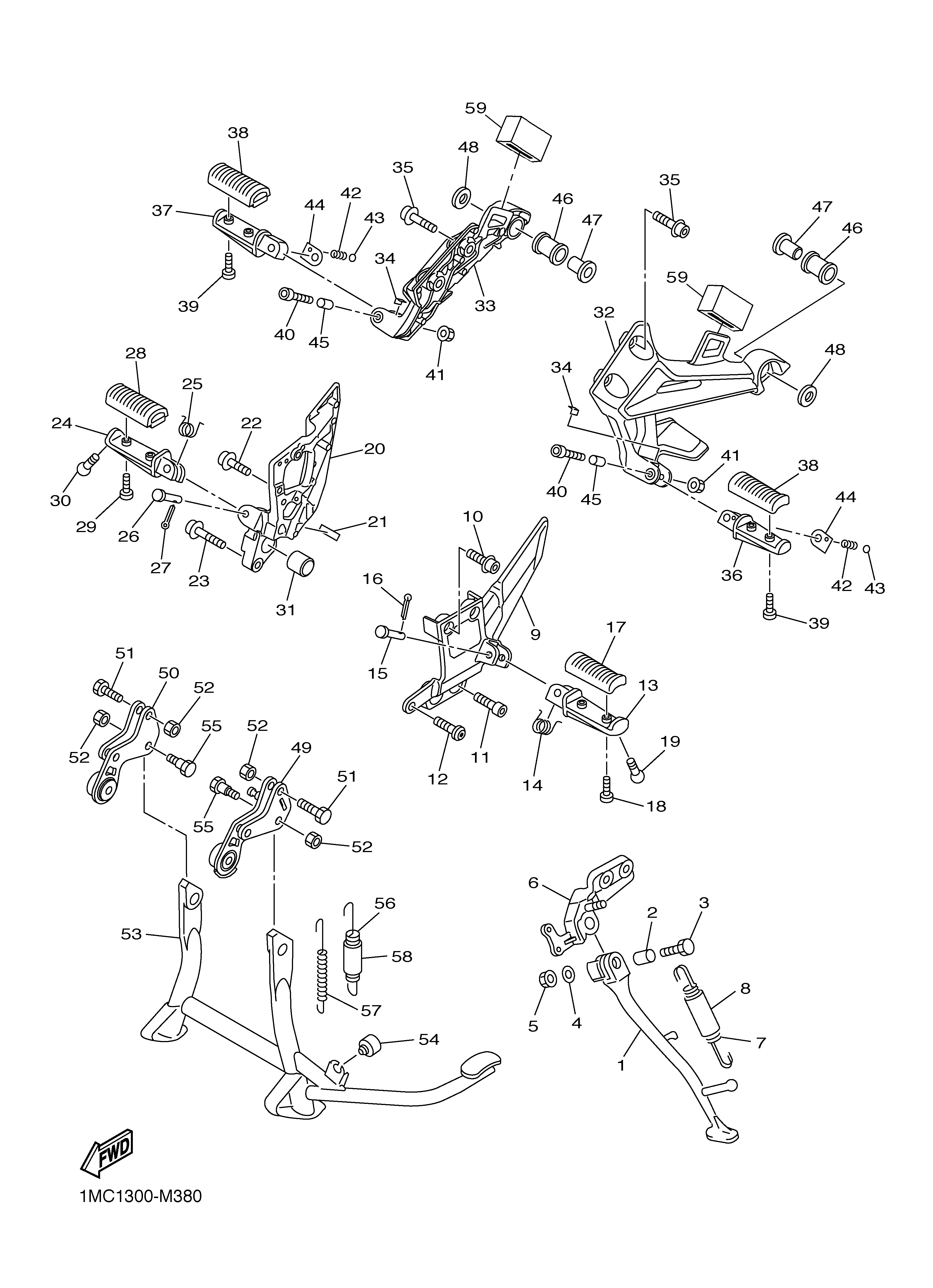 STAND FOOTREST Sơ đồ tách chi tiết