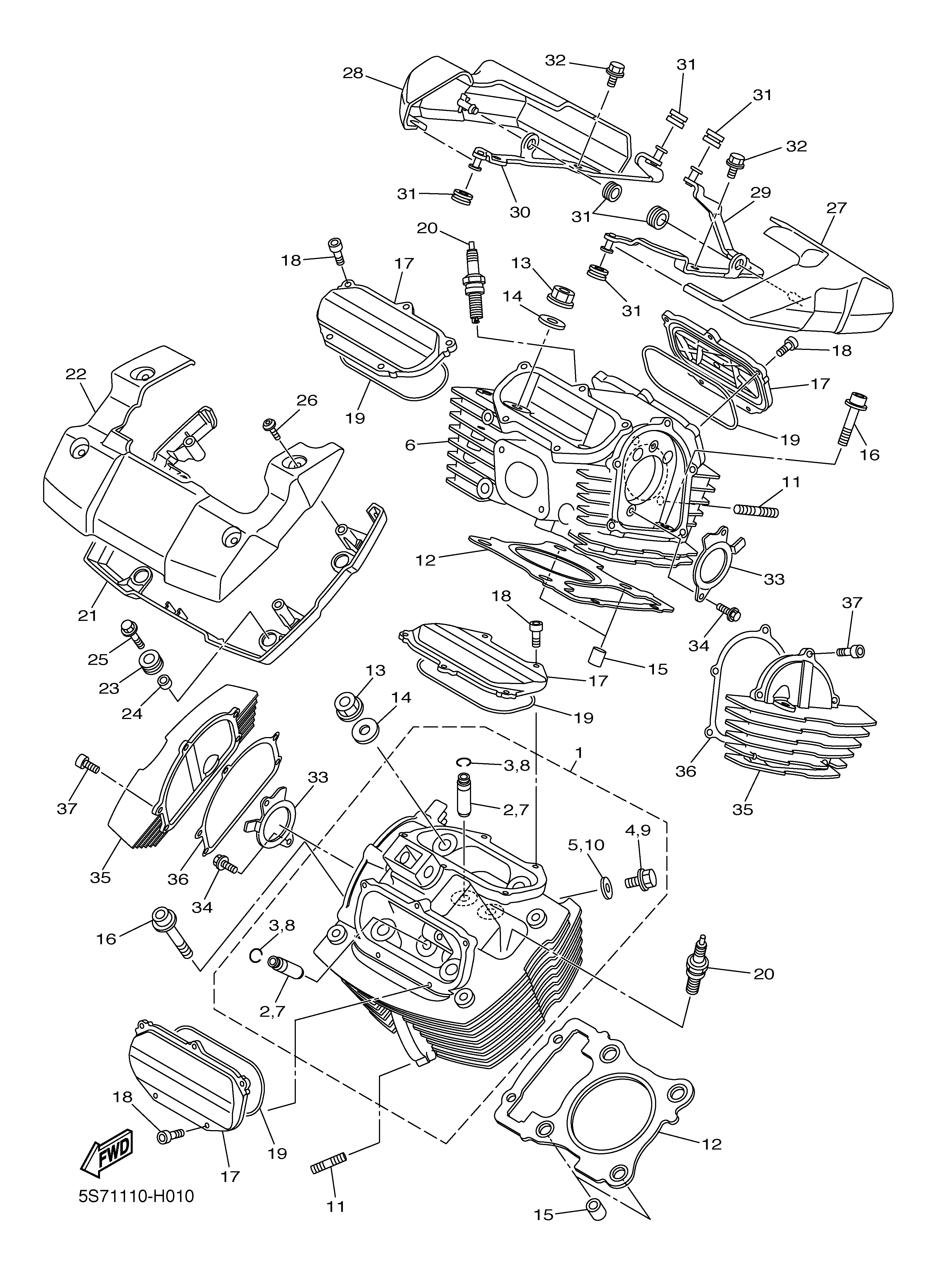 CYLINDER HEAD 爆炸图