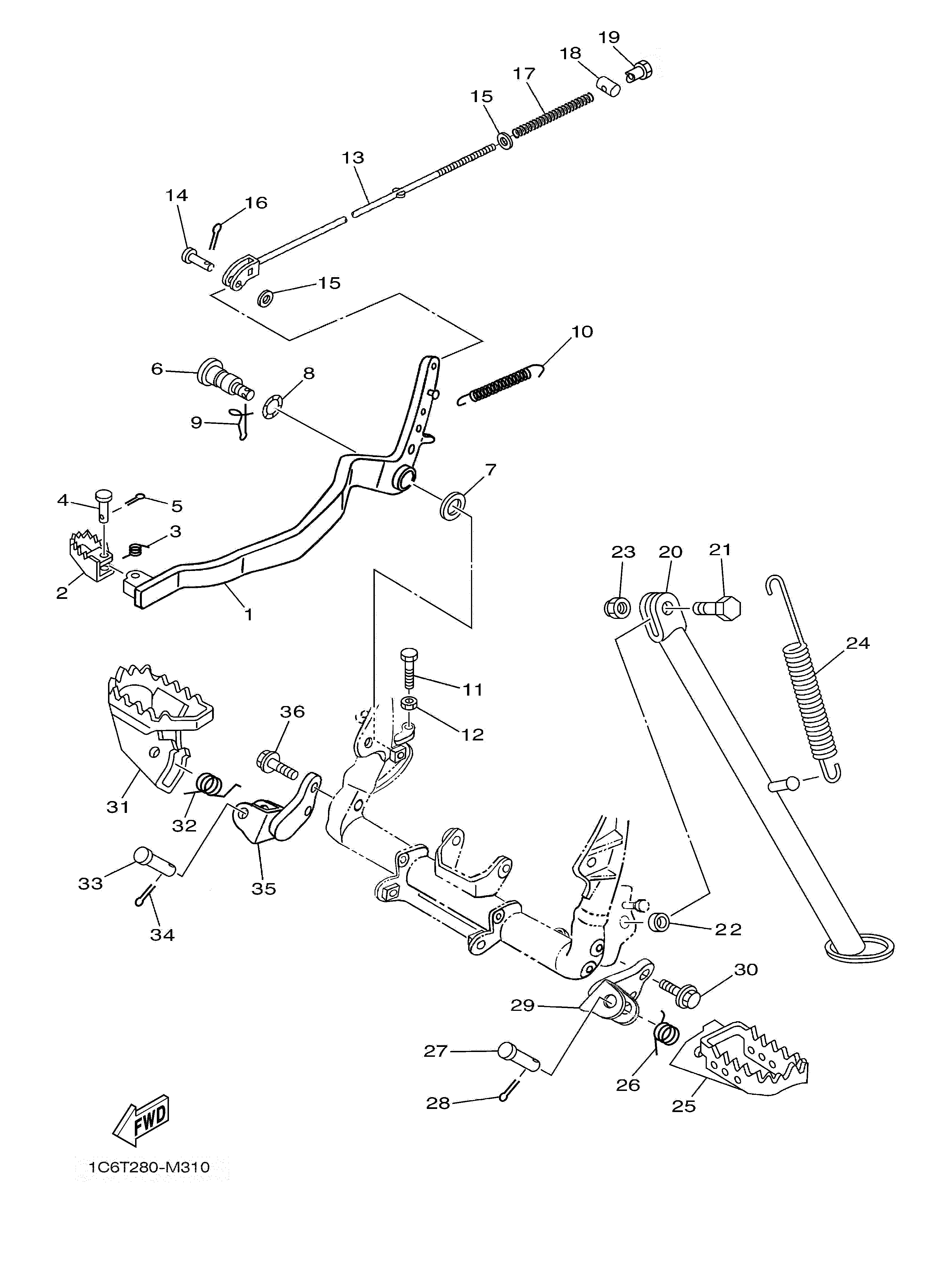STAND FOOTREST Sơ đồ tách chi tiết