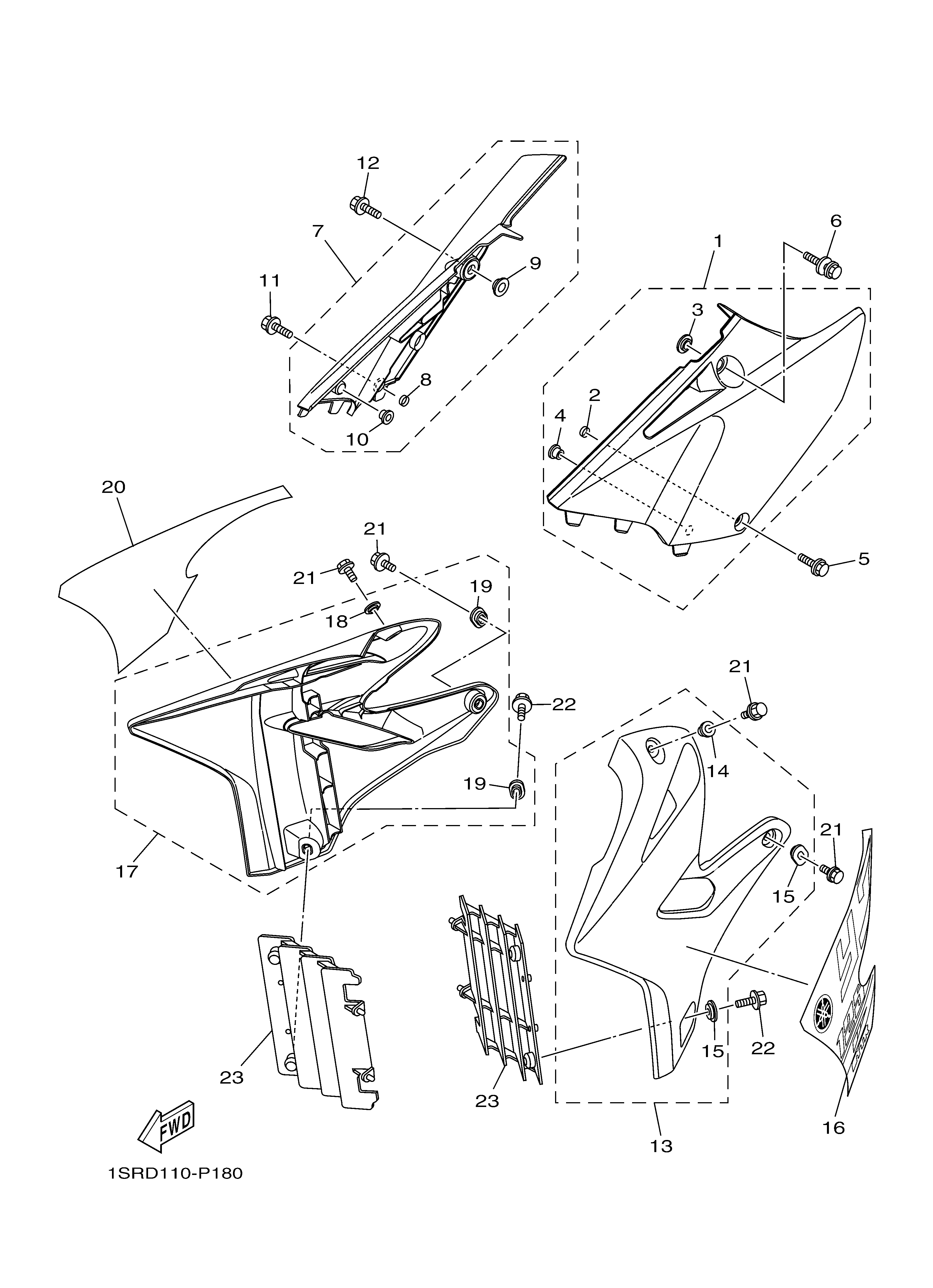 SIDE COVER Exploded diagrams