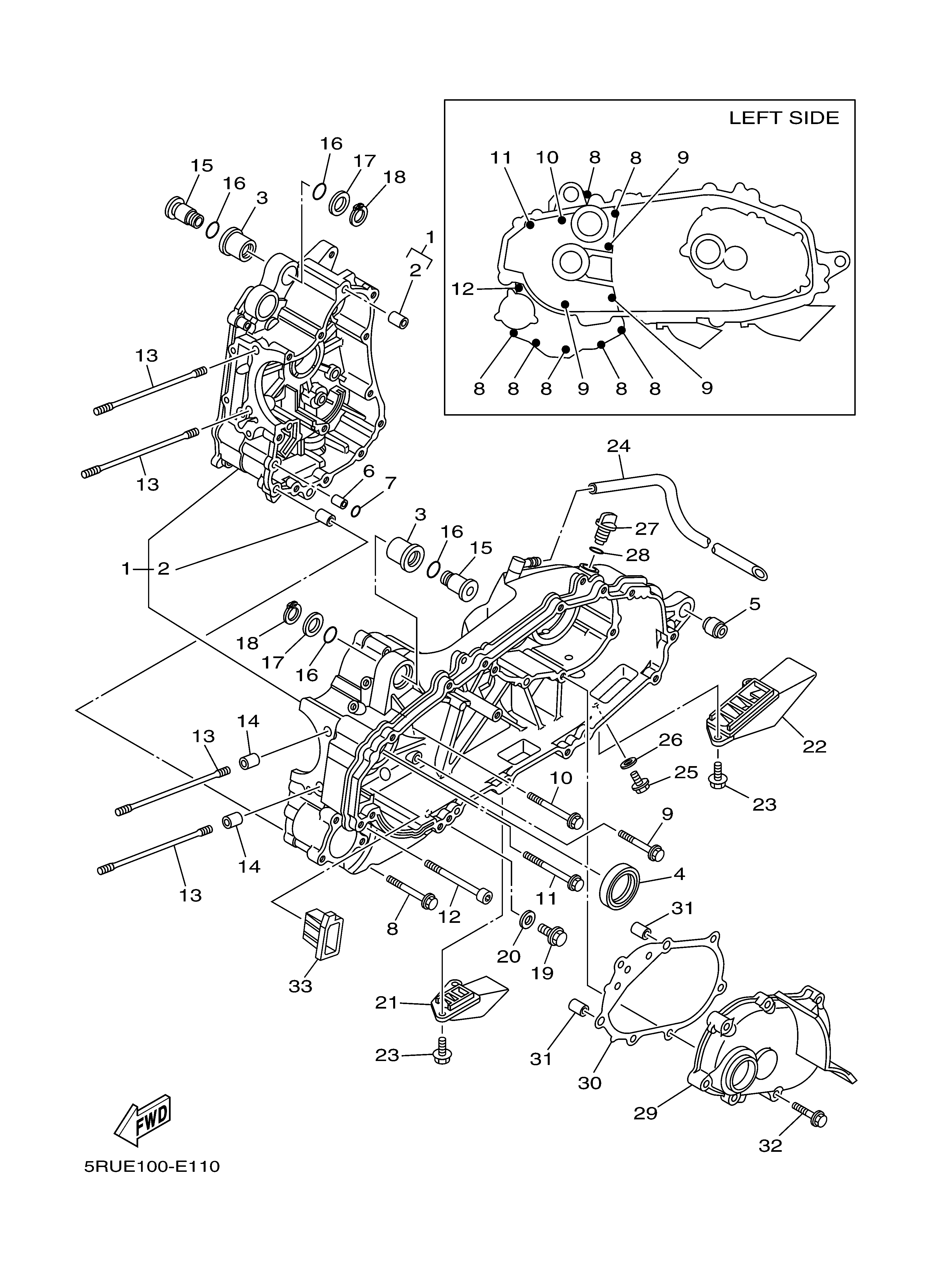 CRANKCASE ภาพแยกชิ้นส่วน