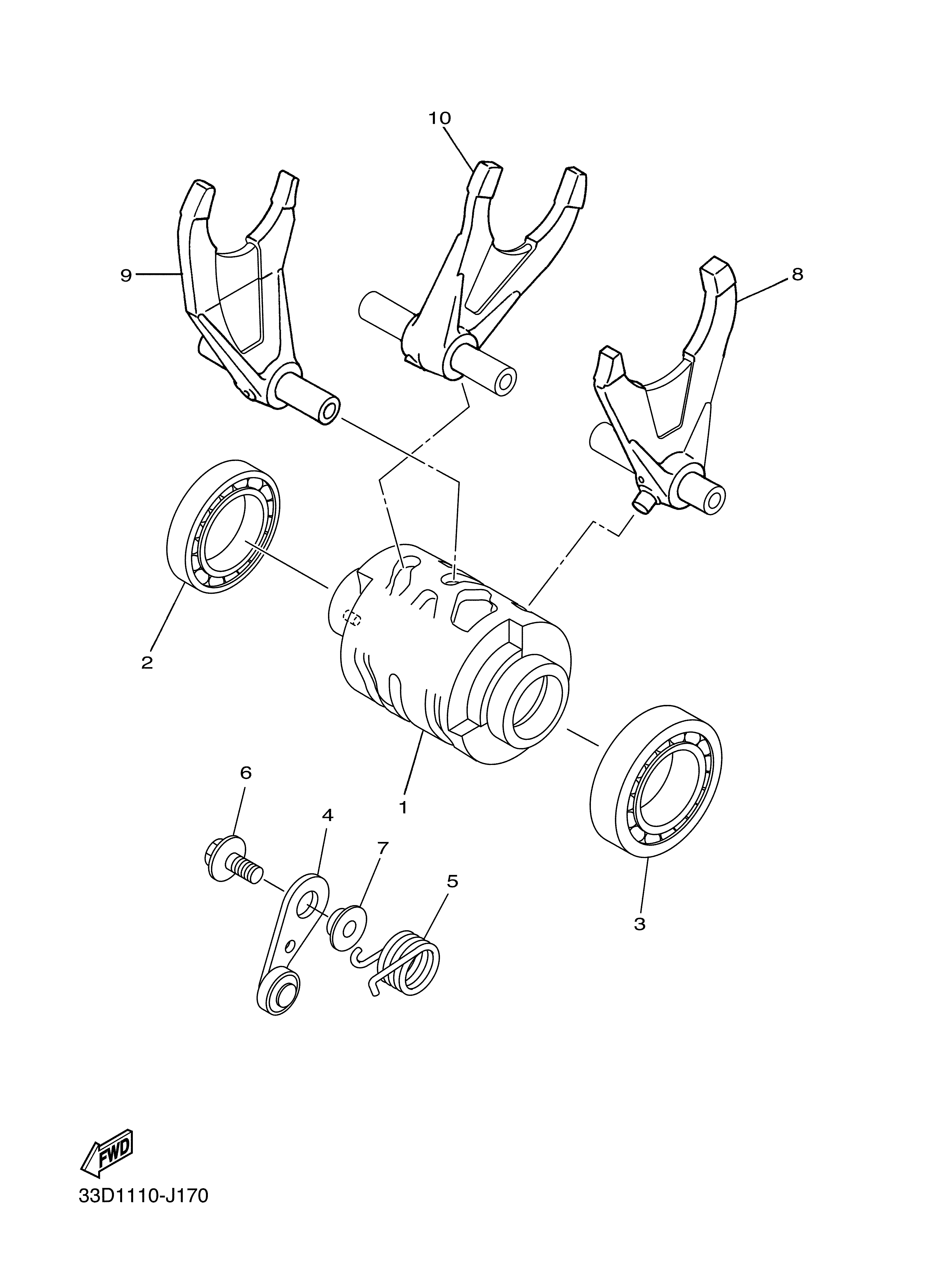 SHIFT CAM FORK Vistas explodidas