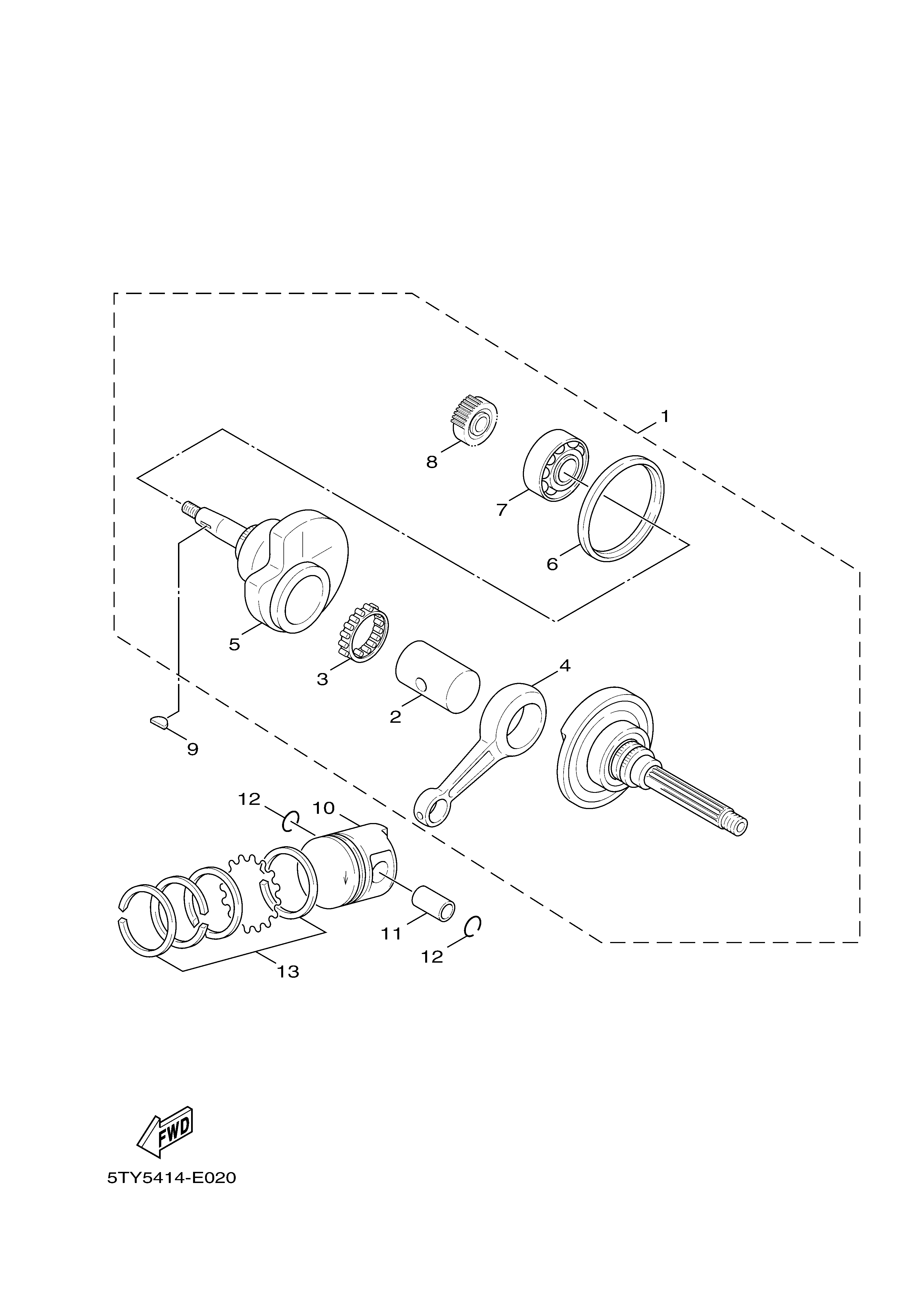 CRANKSHAFT PISTON ภาพแยกชิ้นส่วน