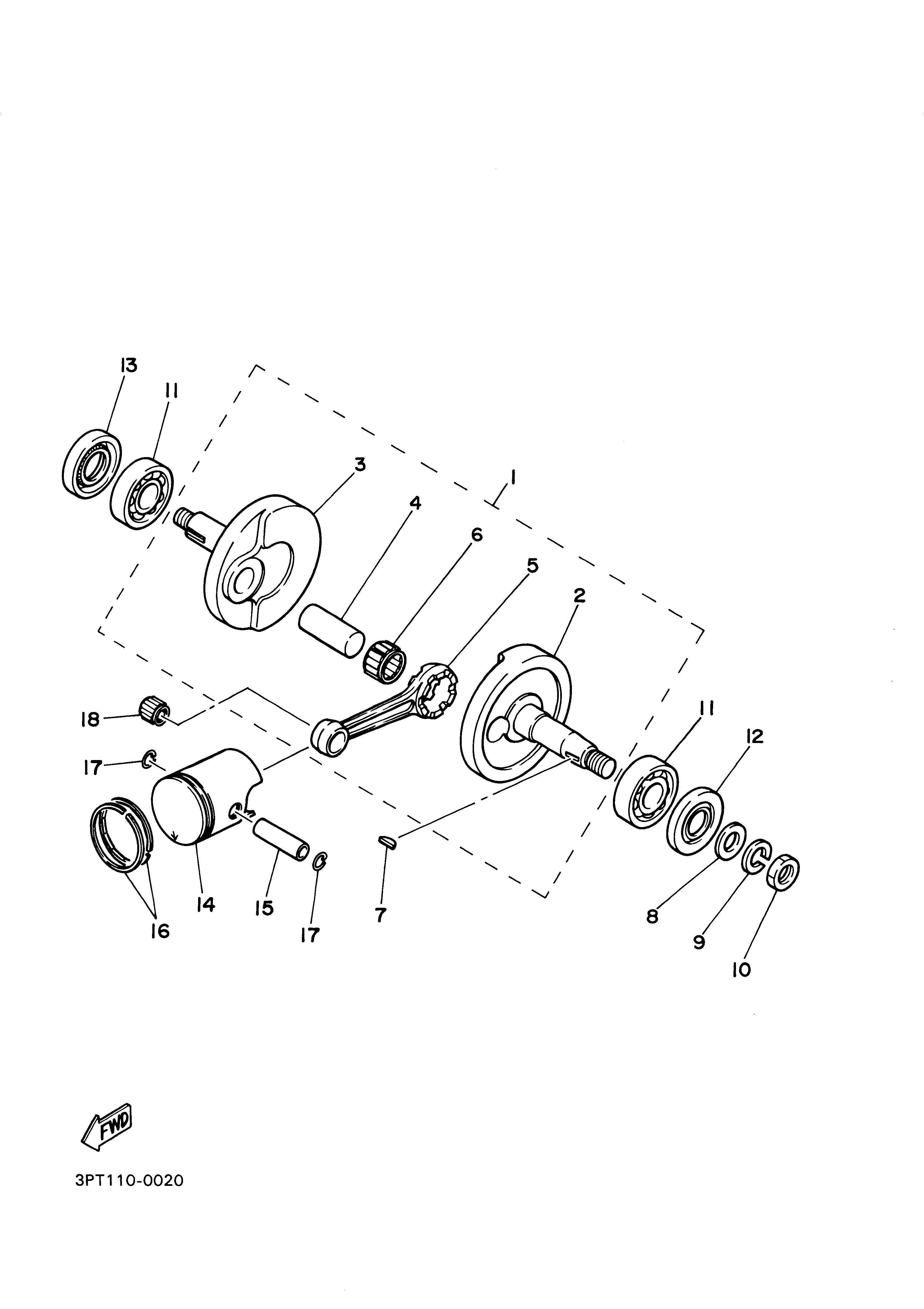 CRANKSHAFT PISTON Exploded diagrams
