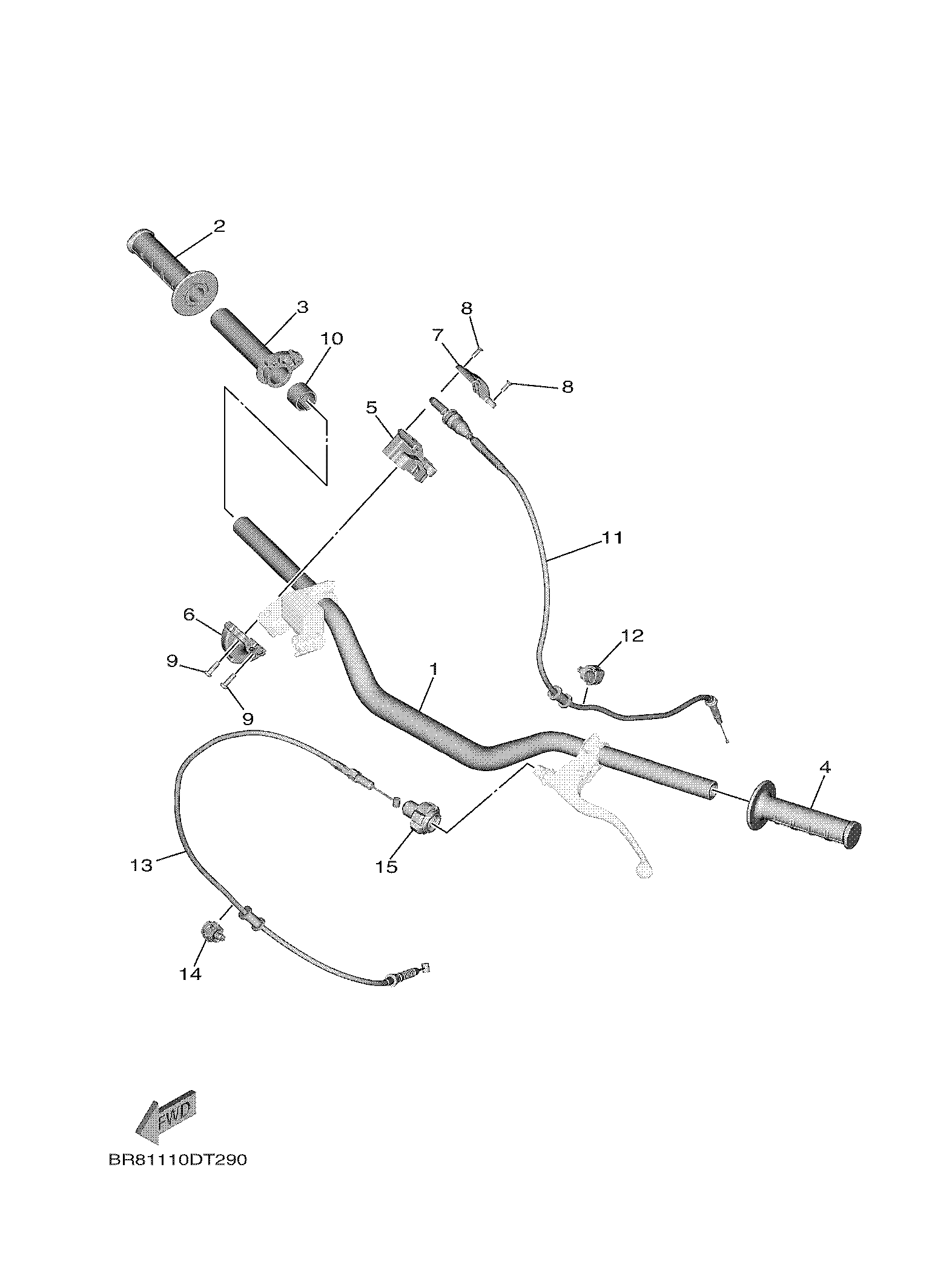 STEERING HANDLE & CABLE Sơ đồ tách chi tiết