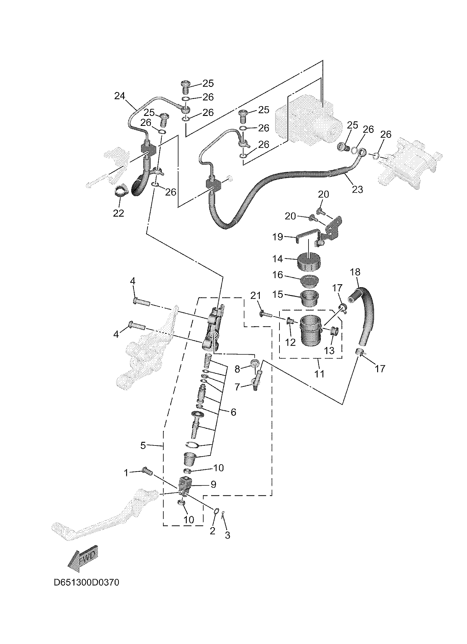 REAR MASTER CYLINDER 爆炸图