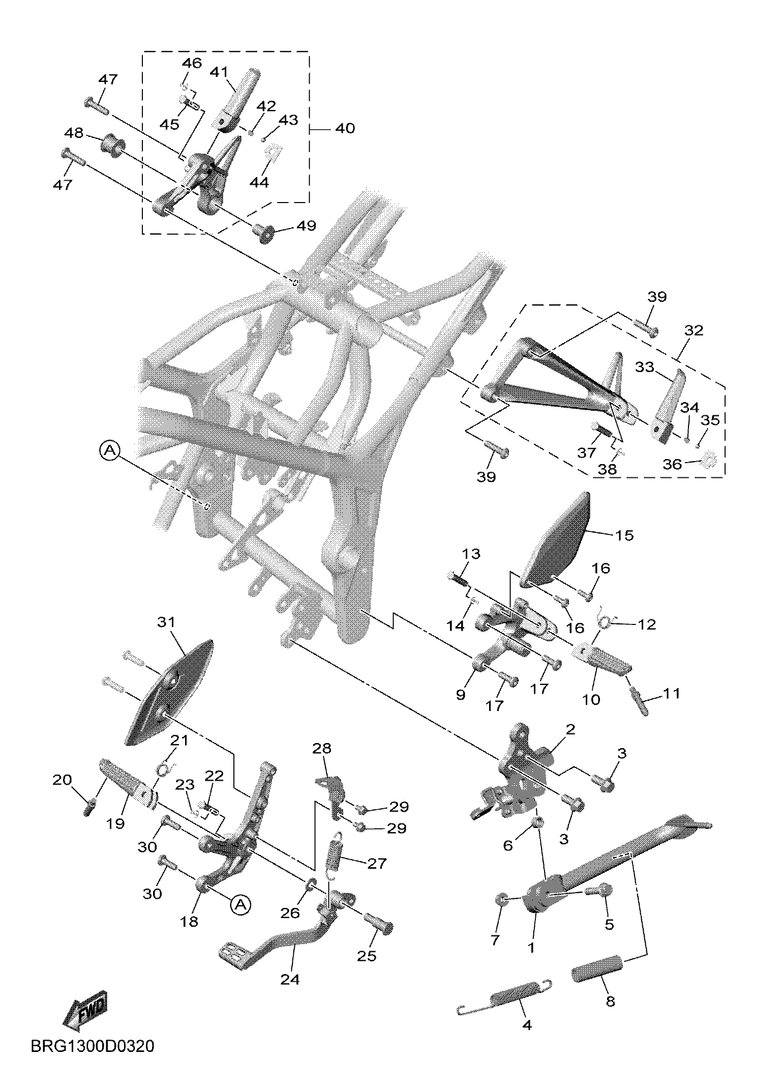 STAND & FOOTREST Exploded diagrams