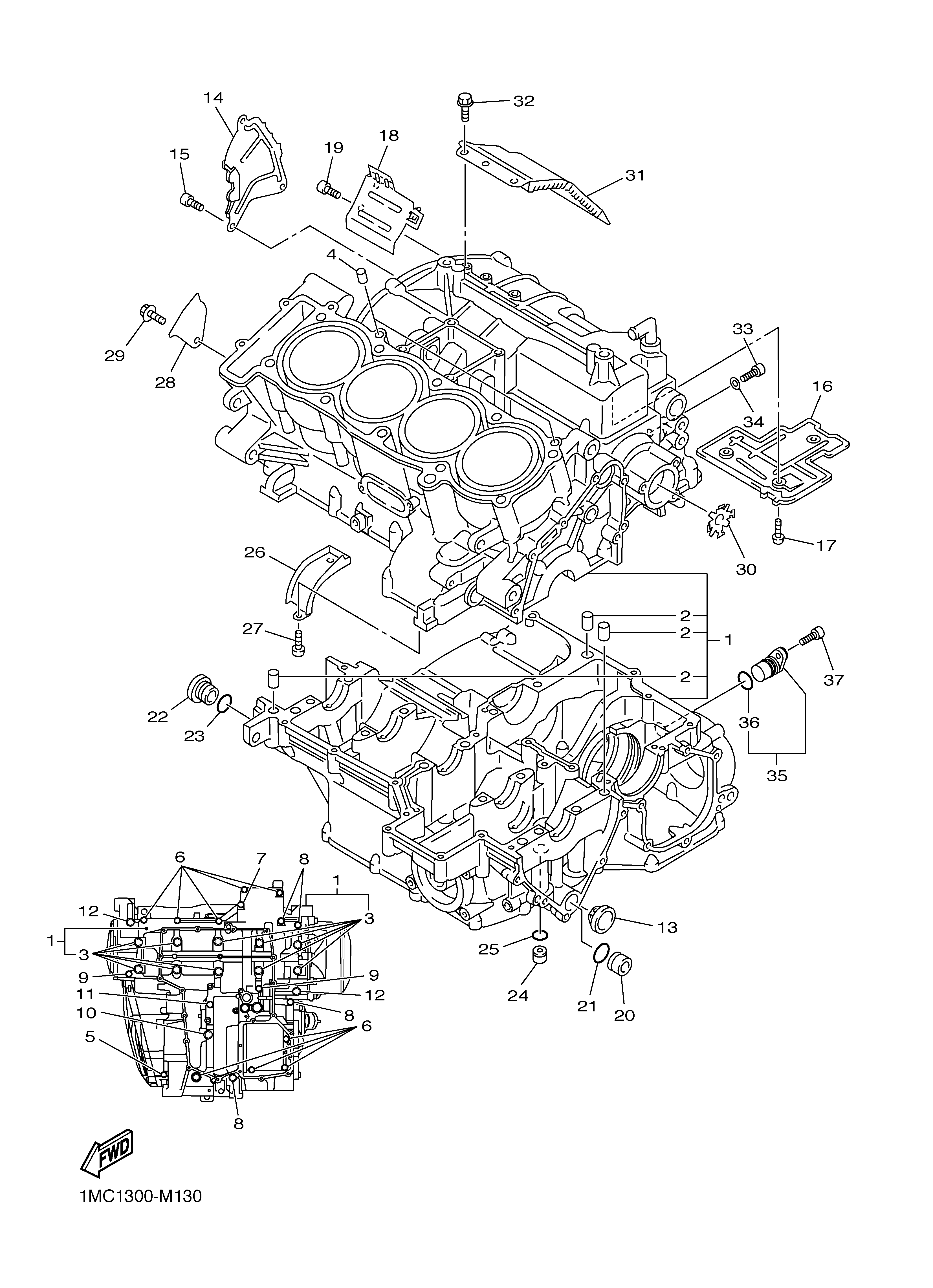 CRANKCASE ภาพแยกชิ้นส่วน