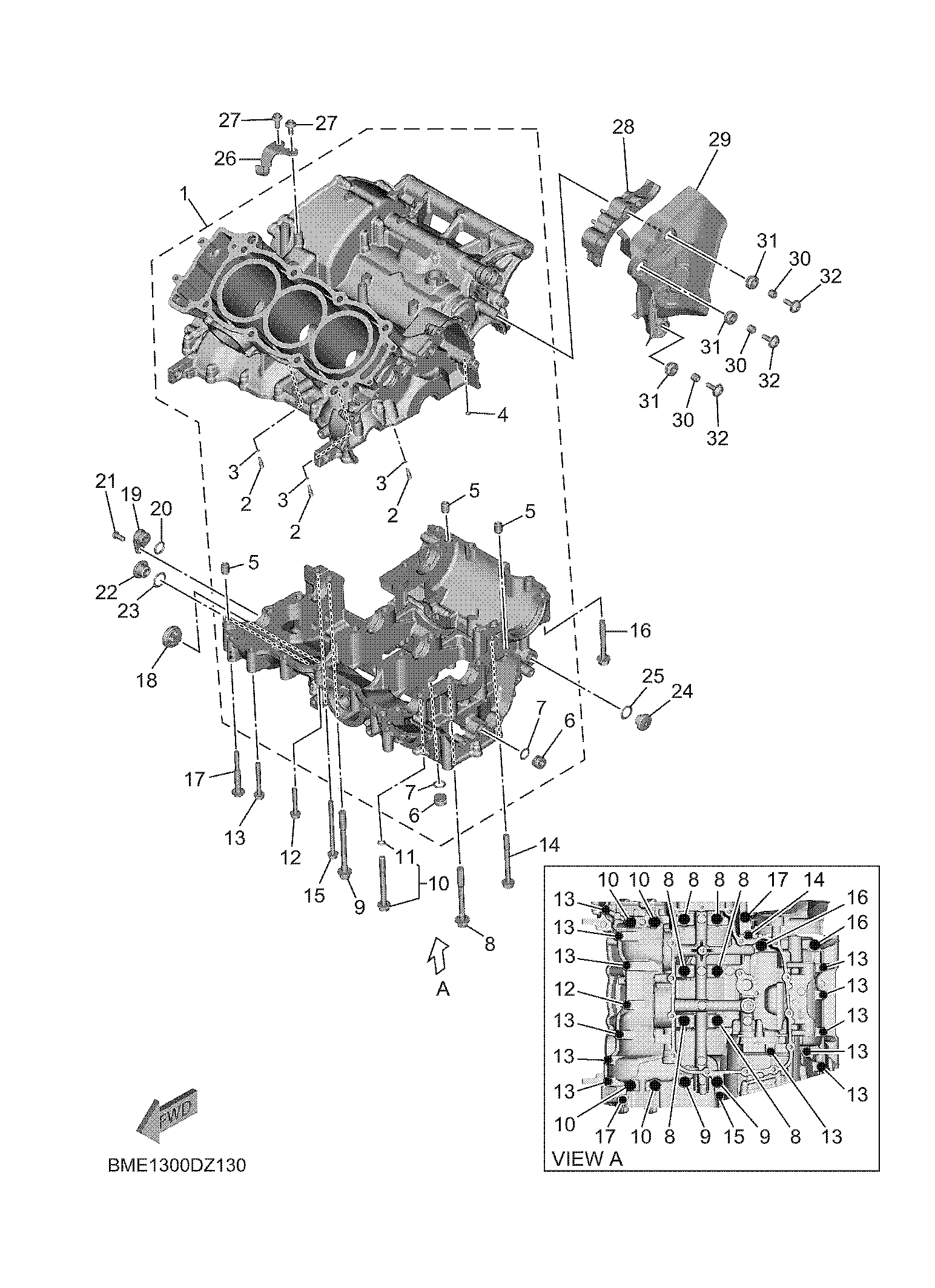 CRANKCASE ภาพแยกชิ้นส่วน