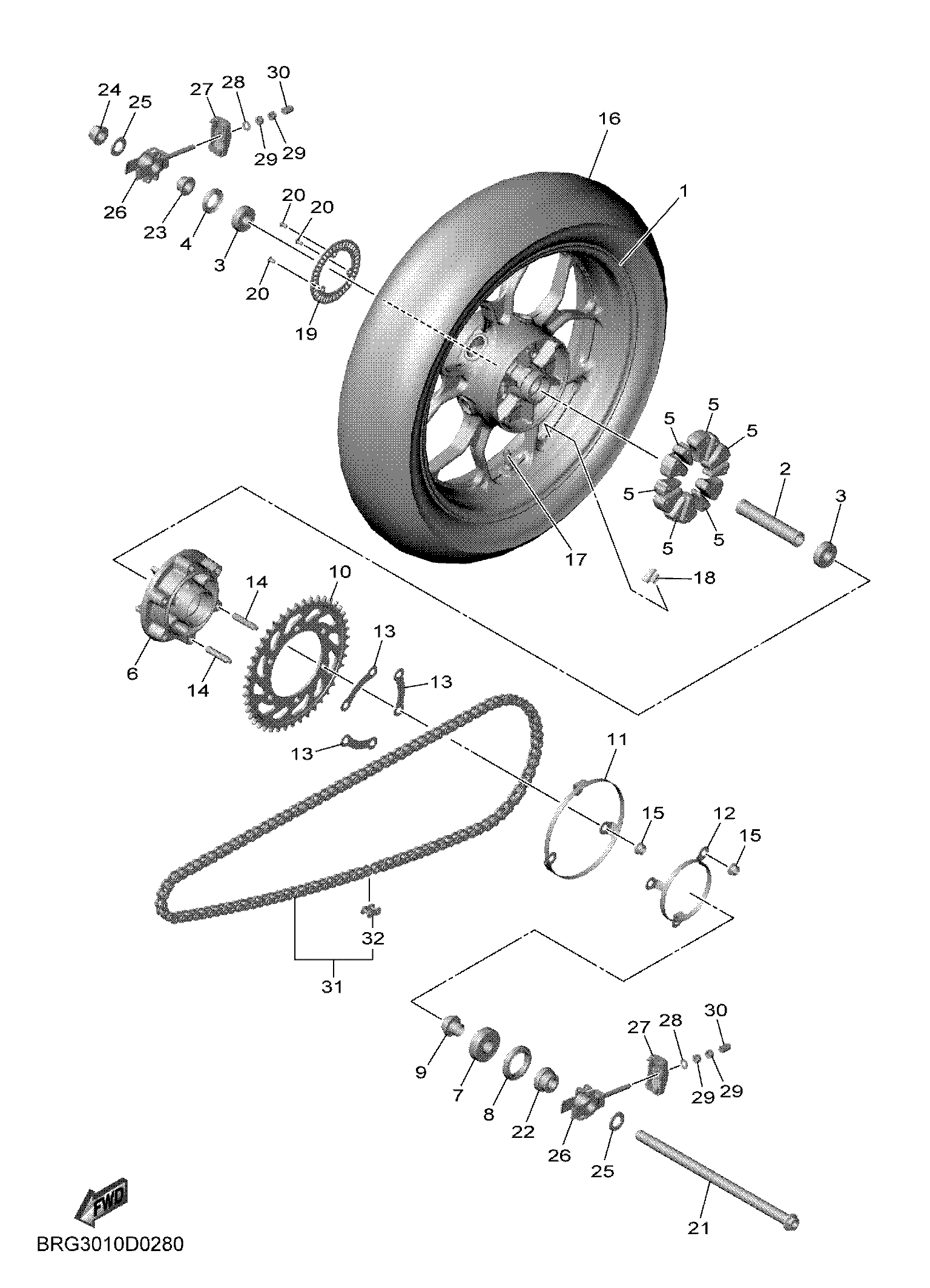 REAR WHEEL ภาพแยกชิ้นส่วน