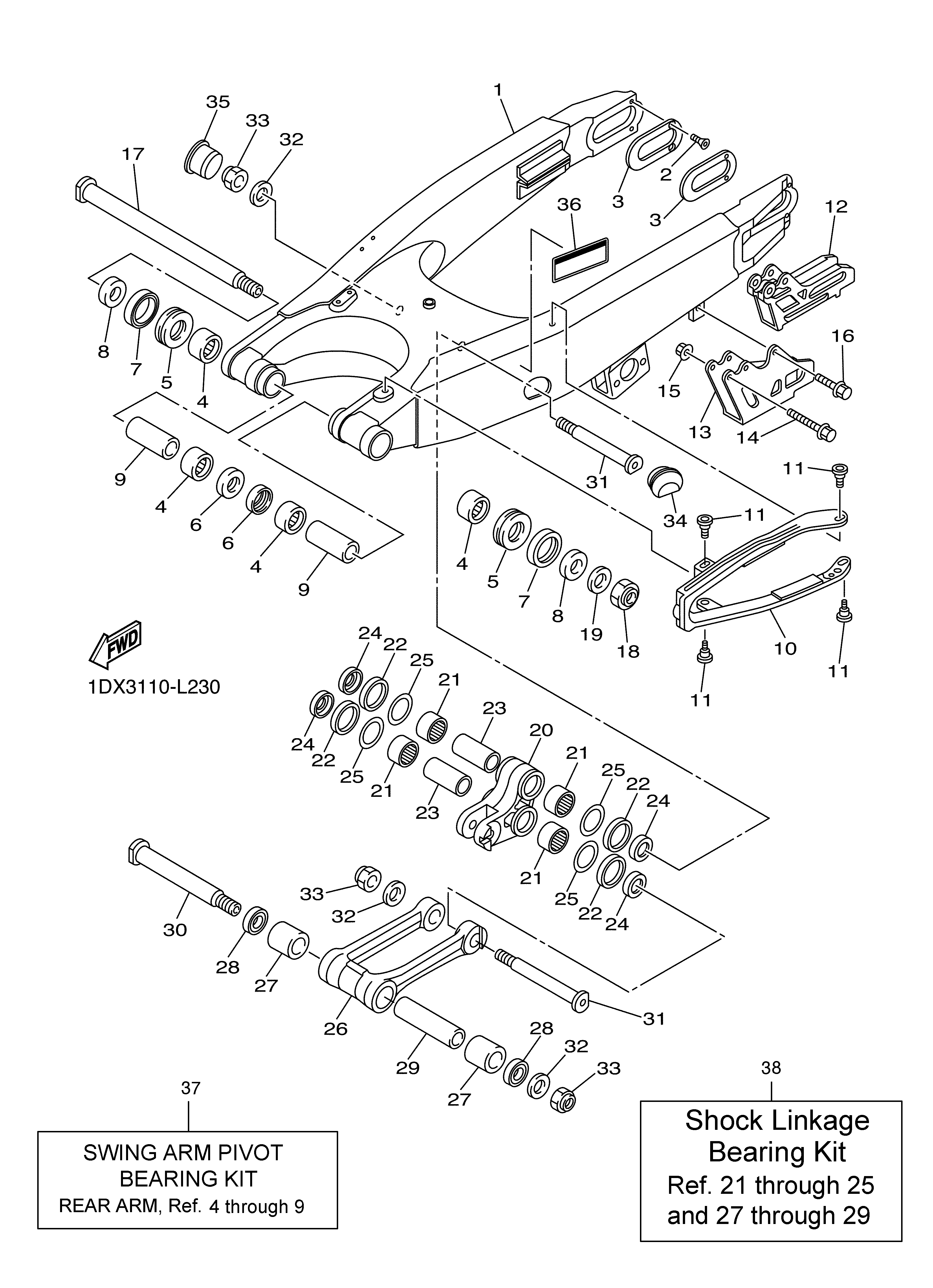 REAR ARM Sơ đồ tách chi tiết