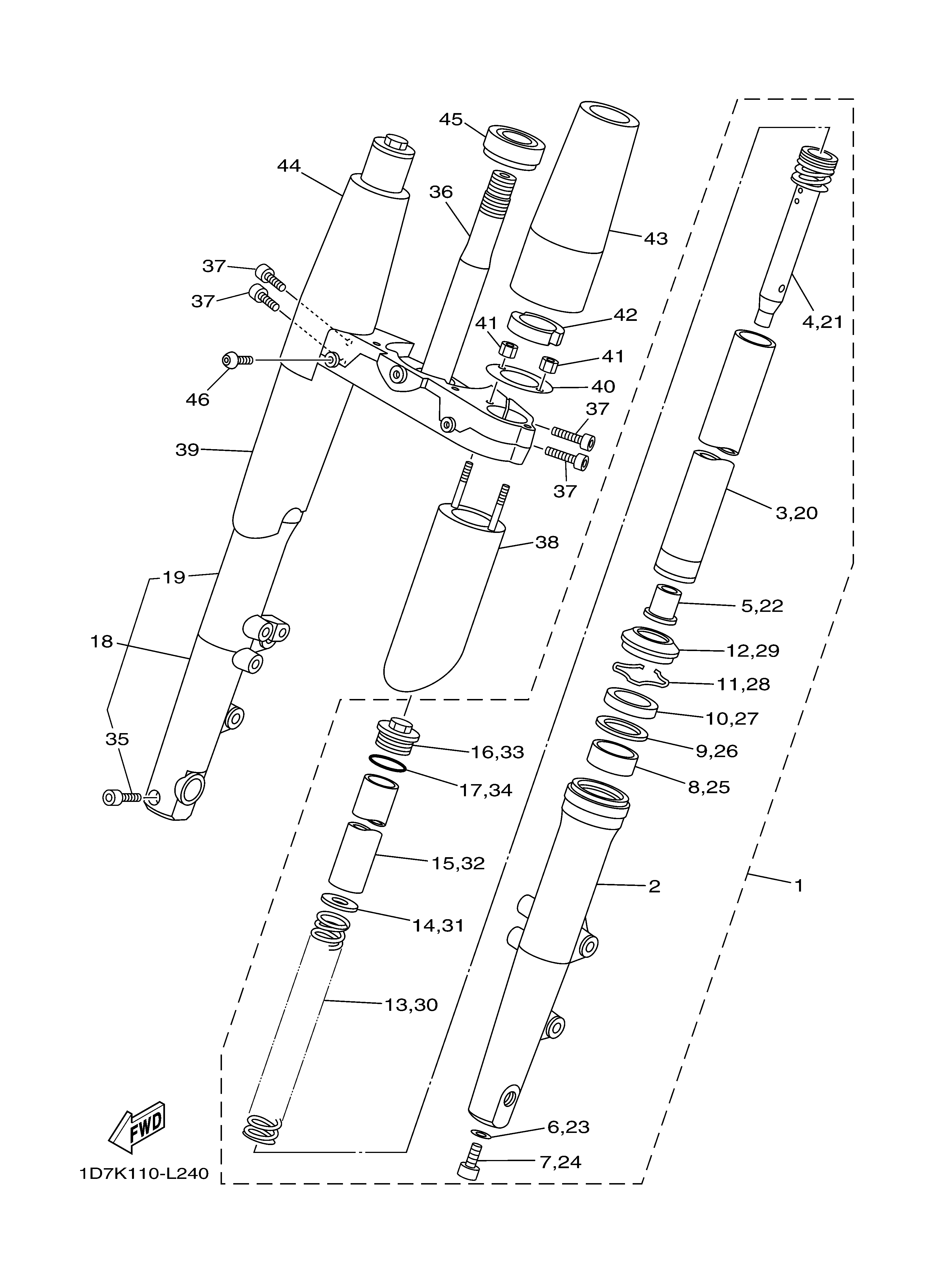 FRONT FORK Despieces
