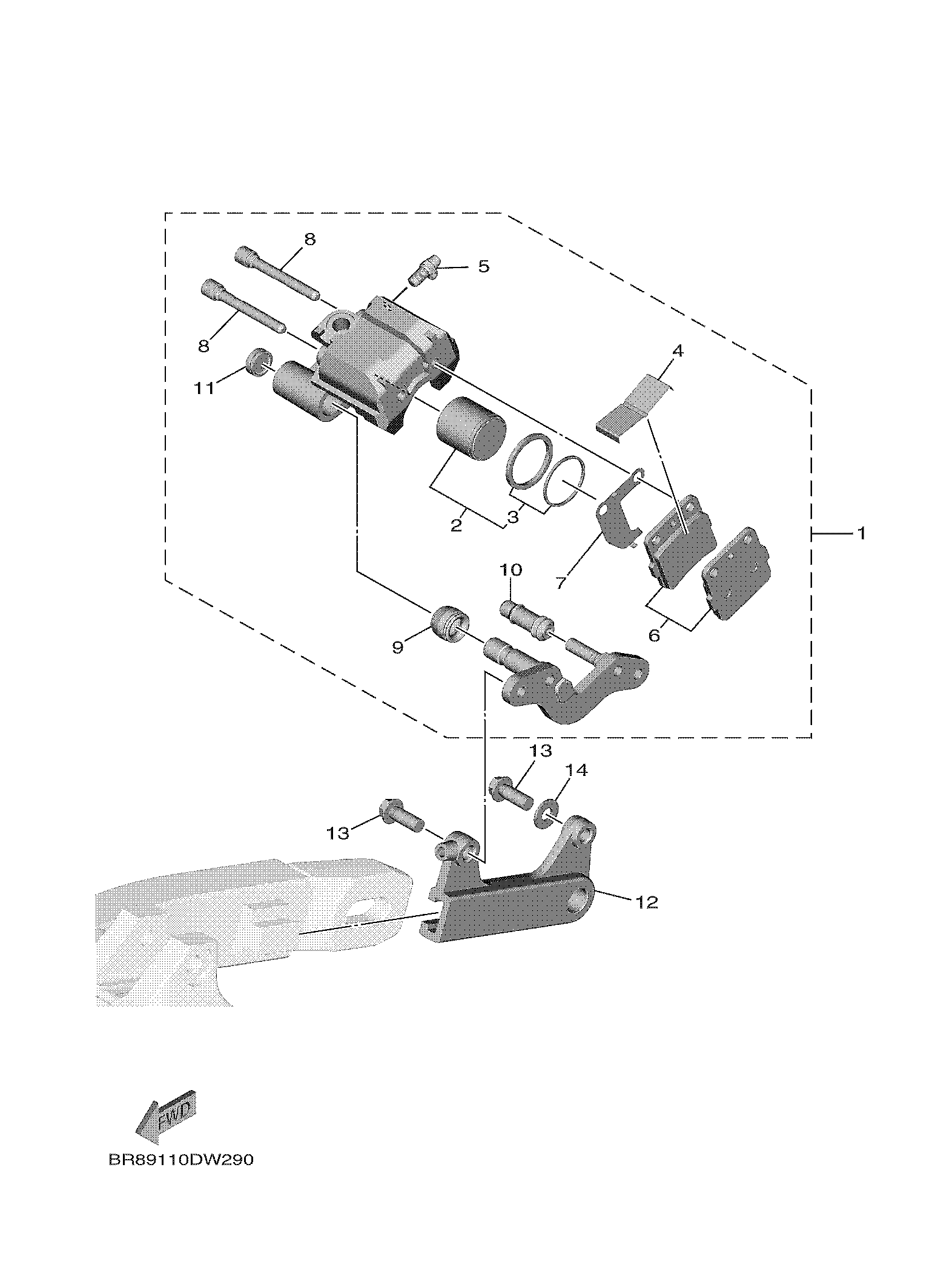 REAR BRAKE CALIPER Exploded diagrams