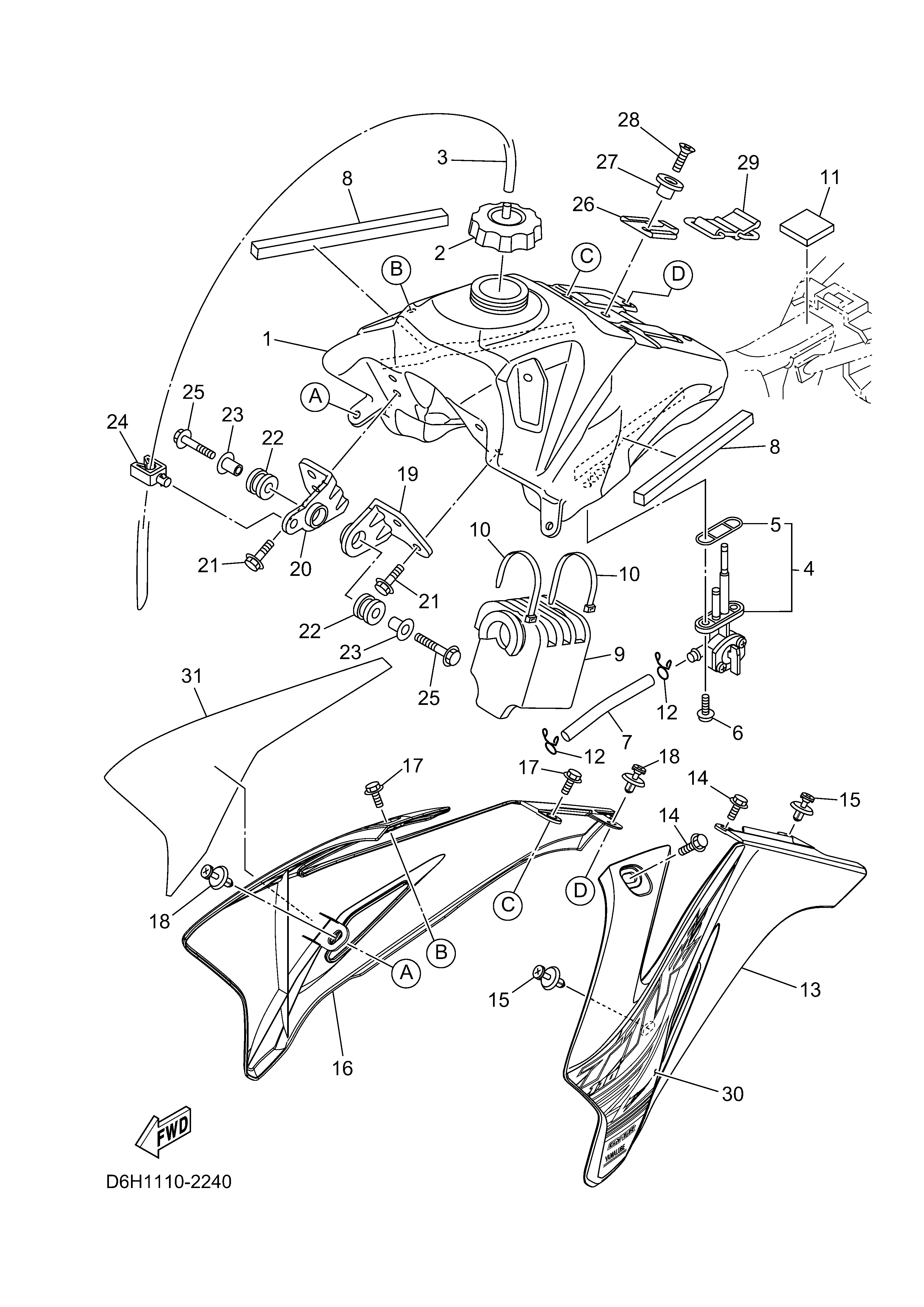 FUEL TANK Diagram terurai