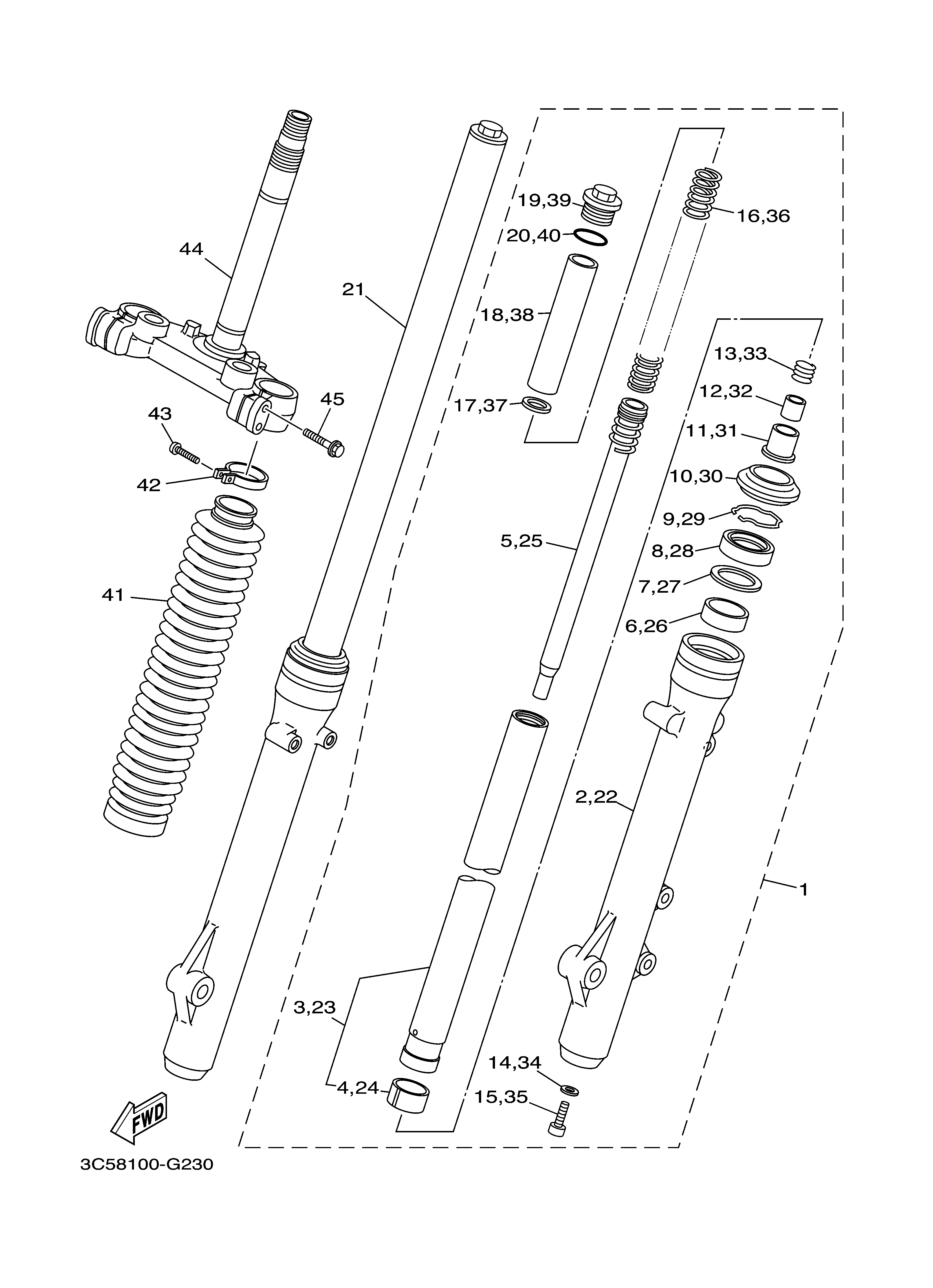 FRONT FORK Despieces