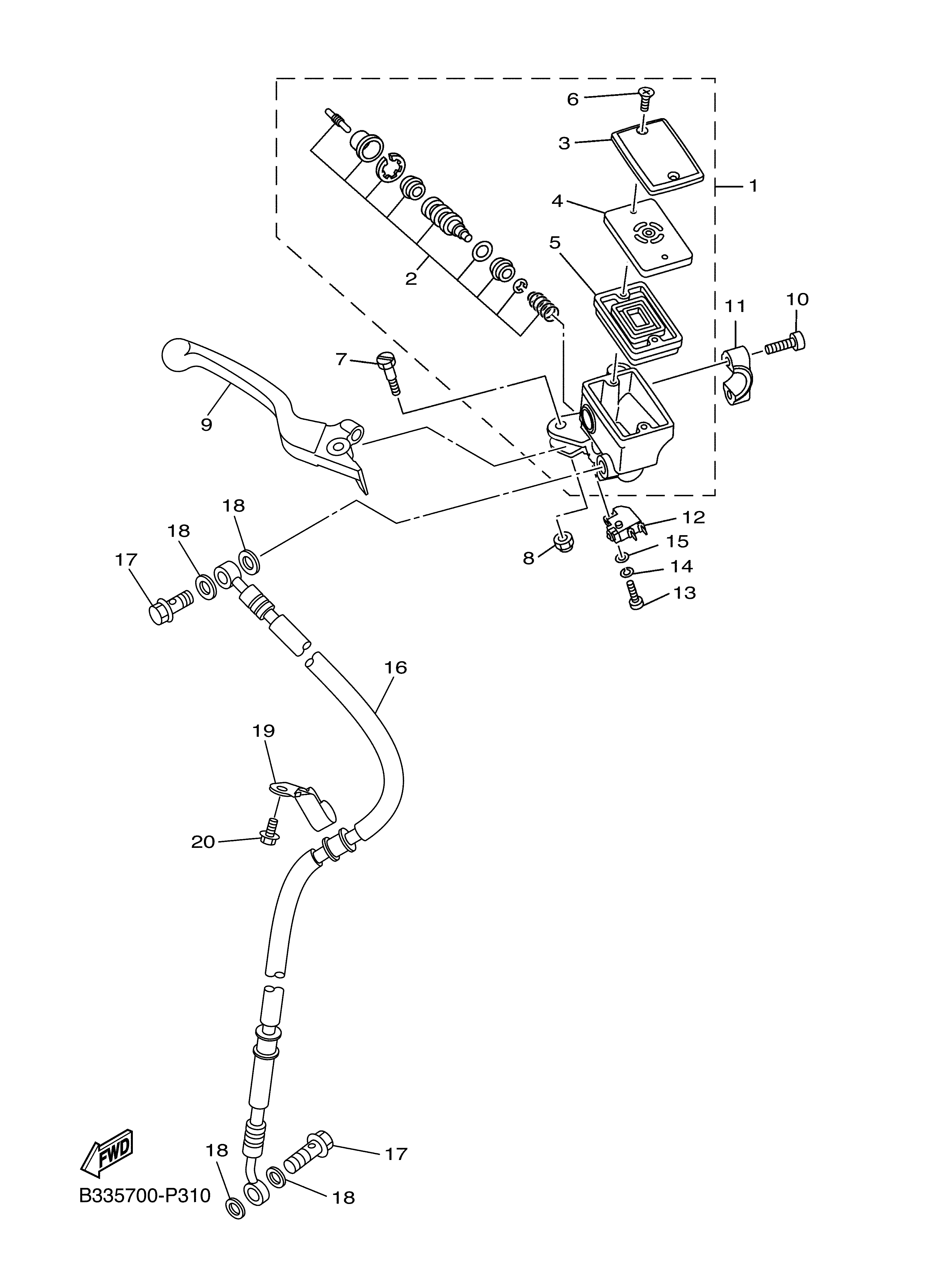 FRONT MASTER CYLINDER ภาพแยกชิ้นส่วน