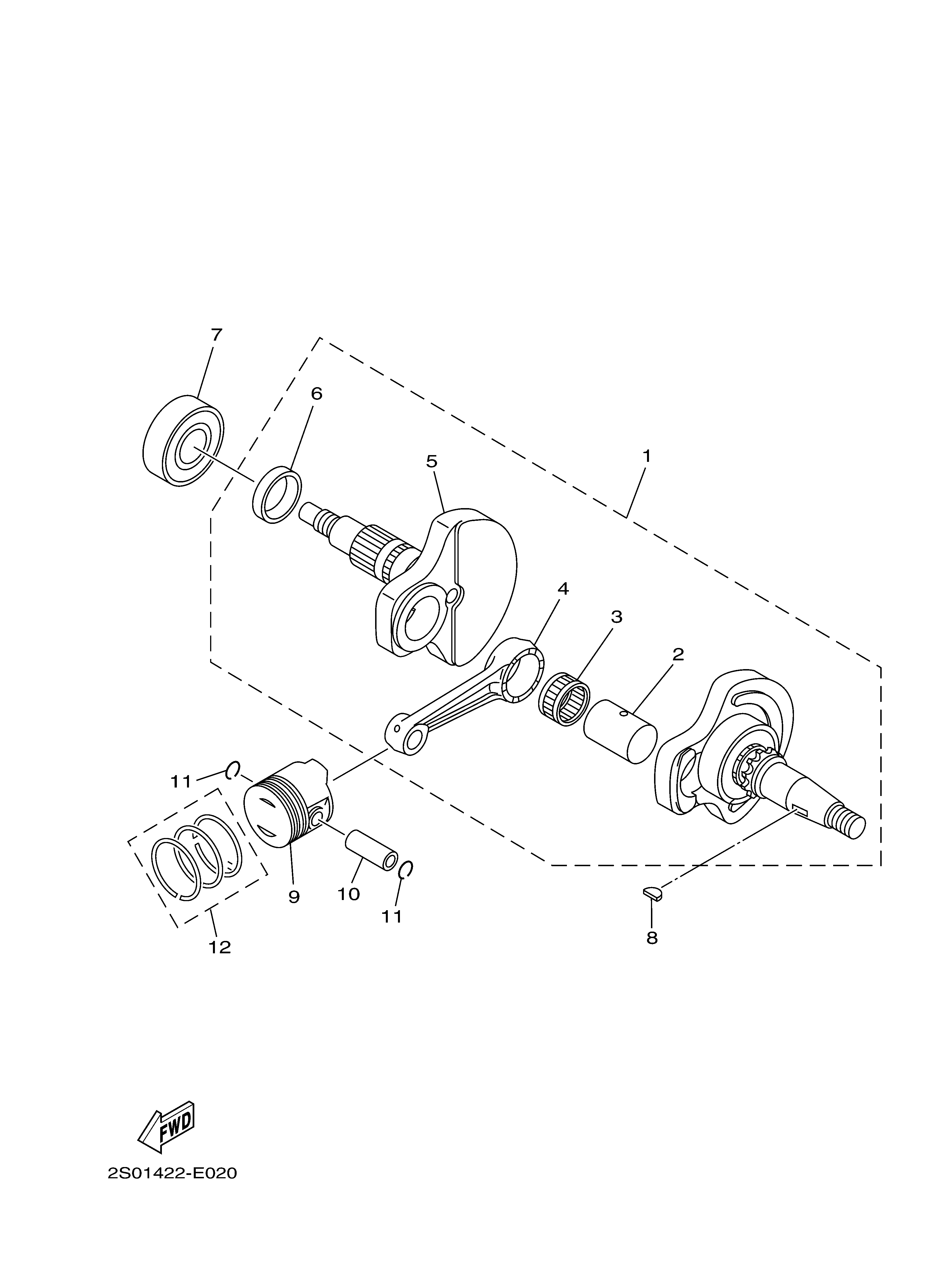 CRANKSHAFT & PISTON ภาพแยกชิ้นส่วน
