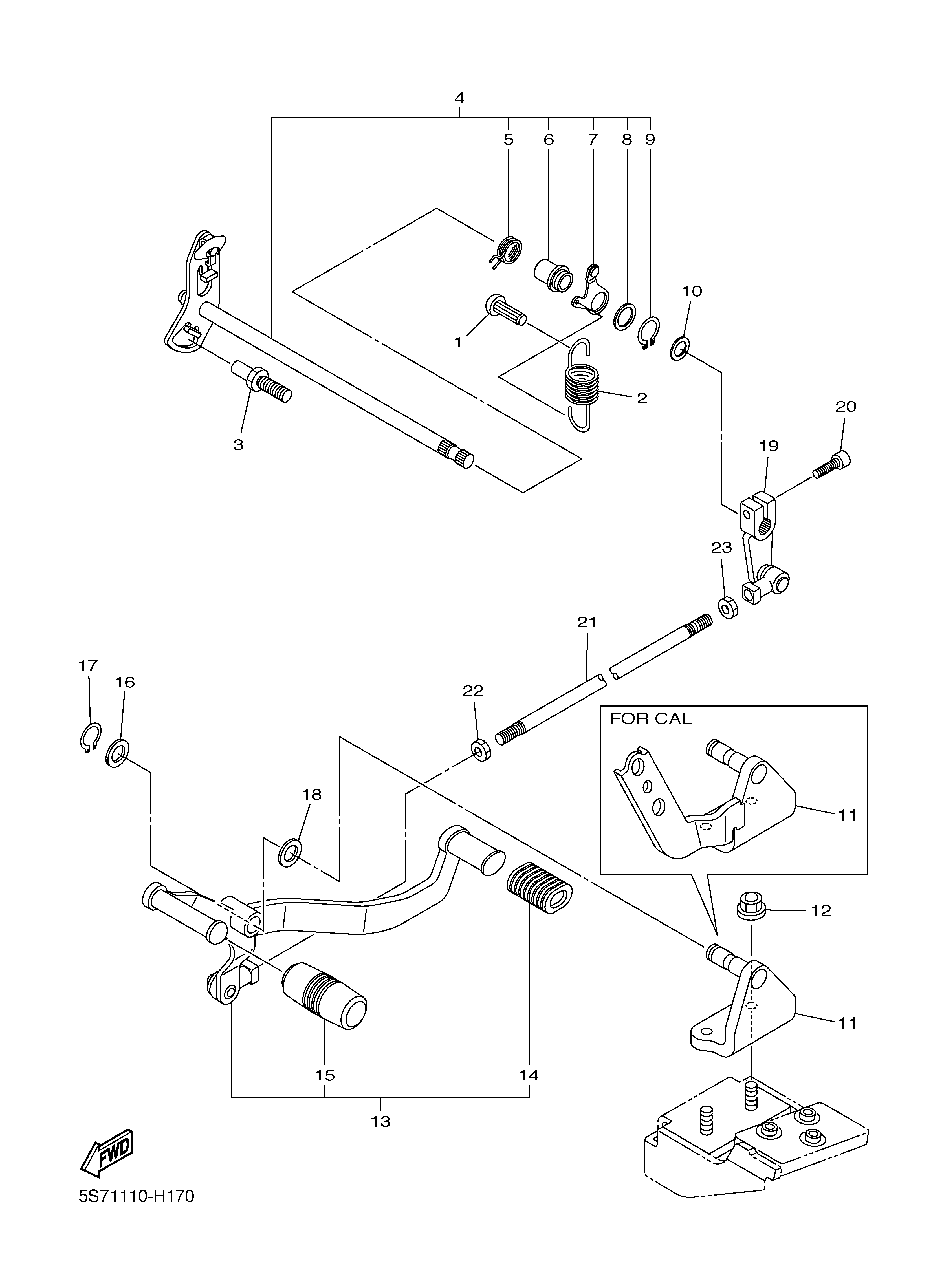 SHIFT SHAFT Exploded diagrams