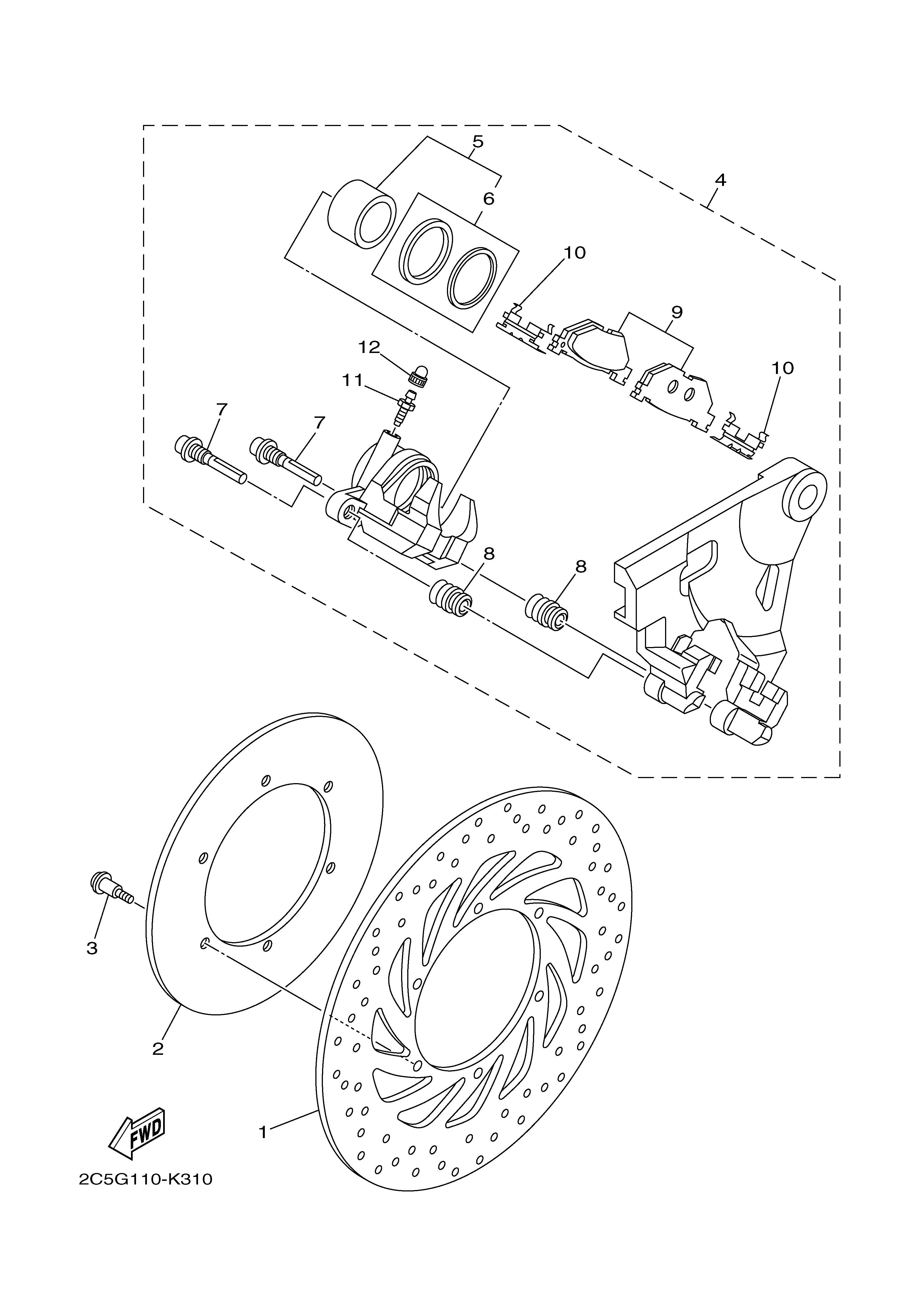 REAR BRAKE CALIPER Despieces
