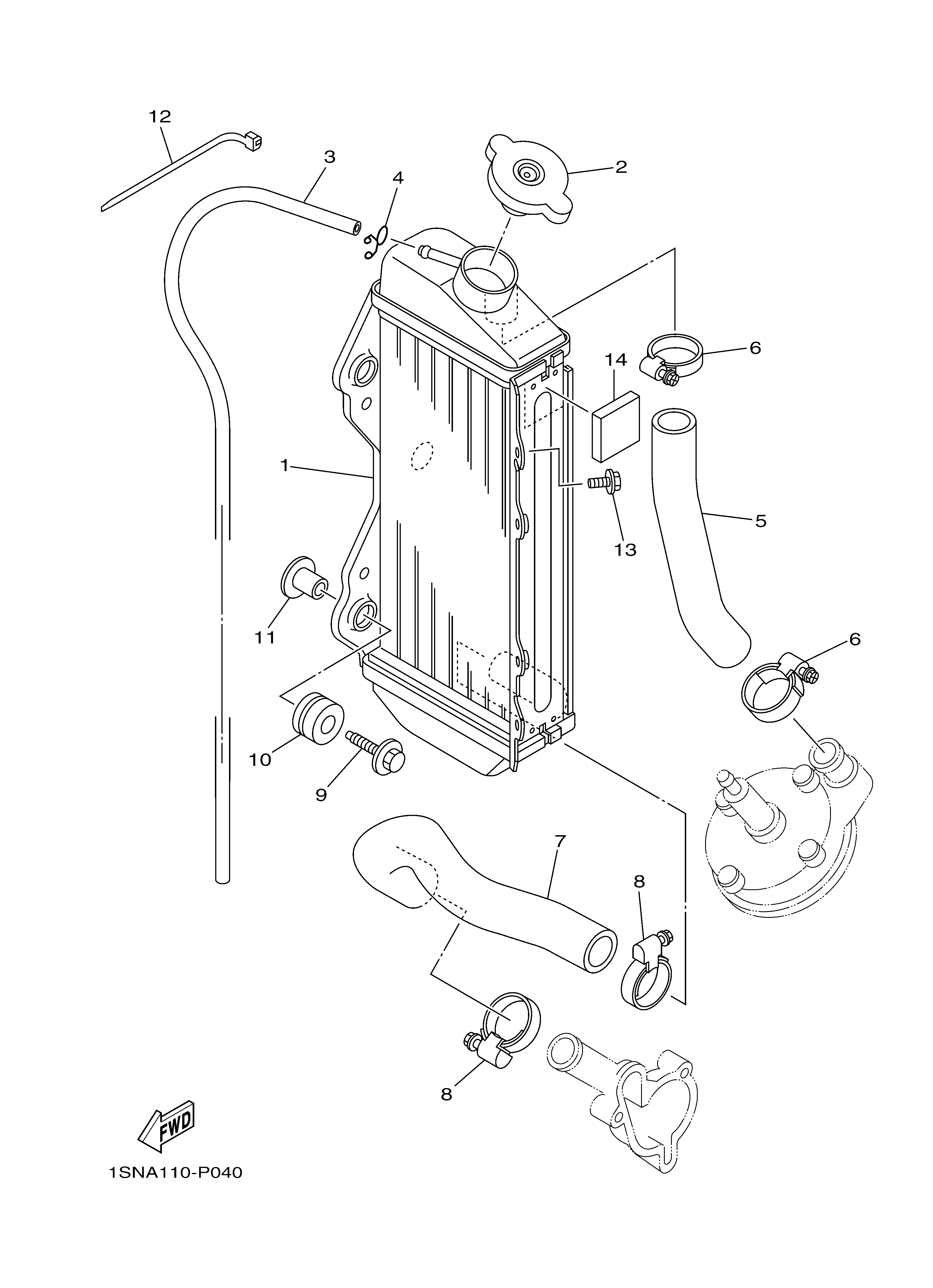 RADIATOR HOSE Vistas explodidas