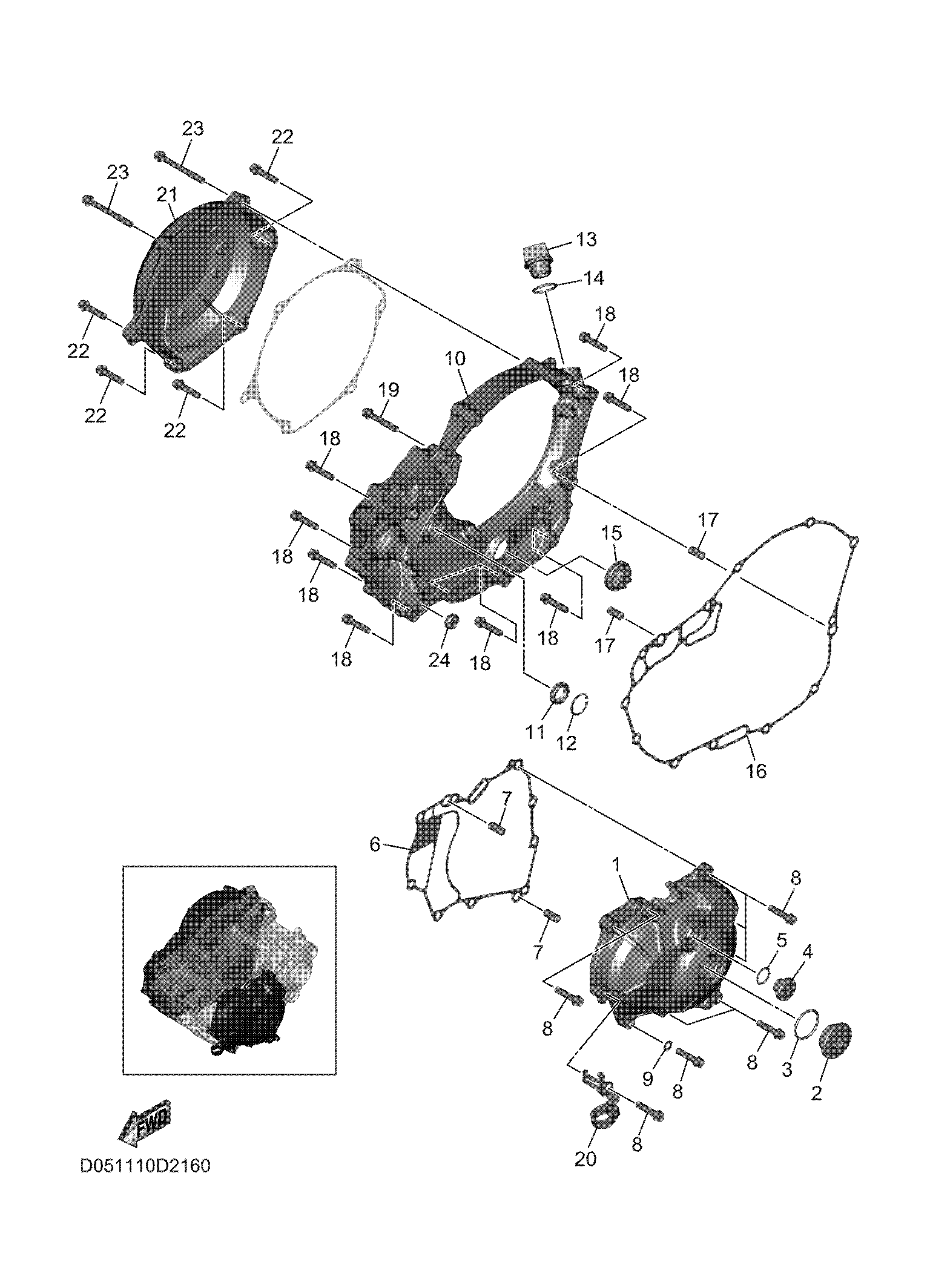 CRANKCASE COVER 1 Exploded diagrams