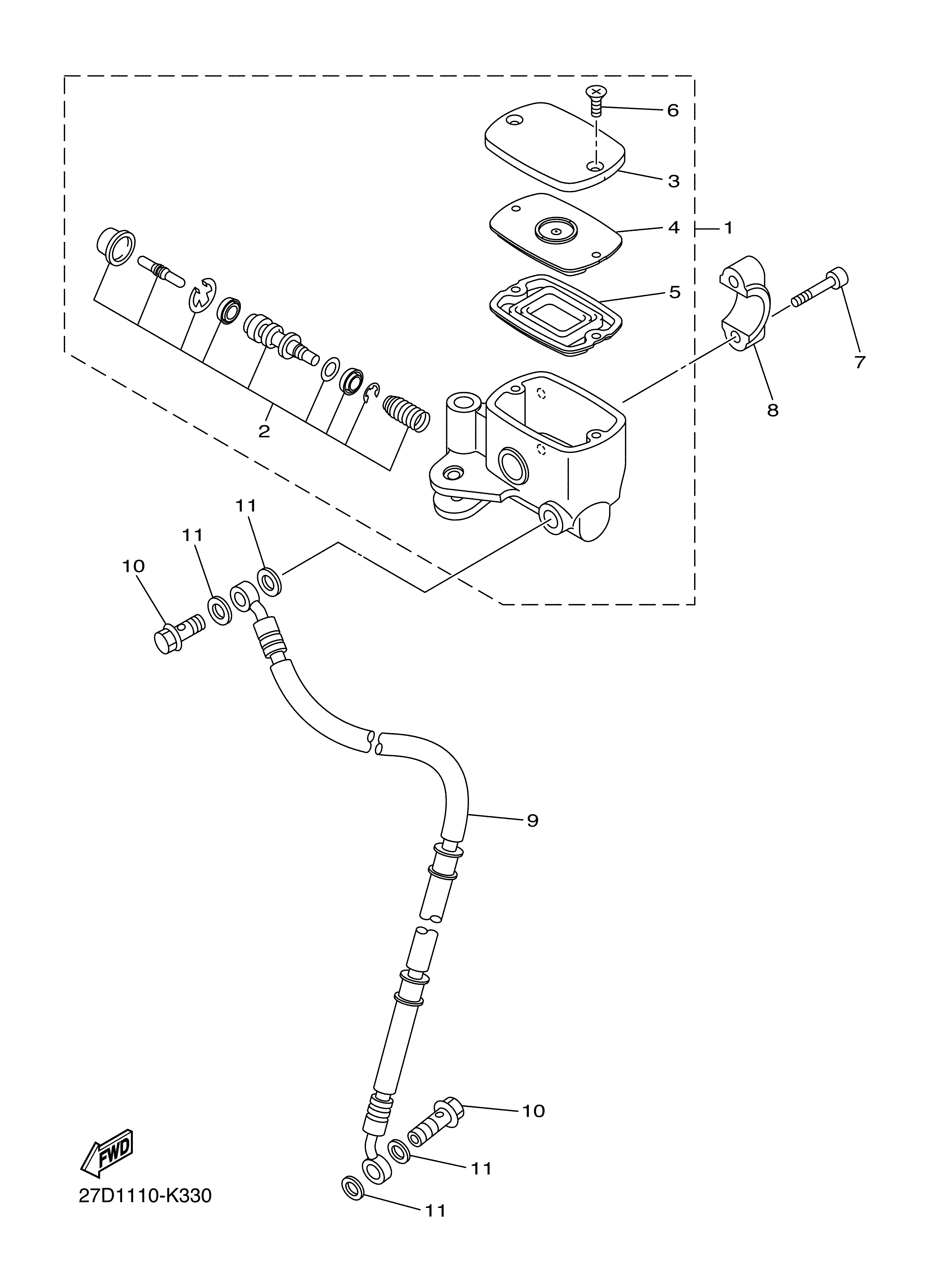 FRONT MASTER CYLINDER ภาพแยกชิ้นส่วน